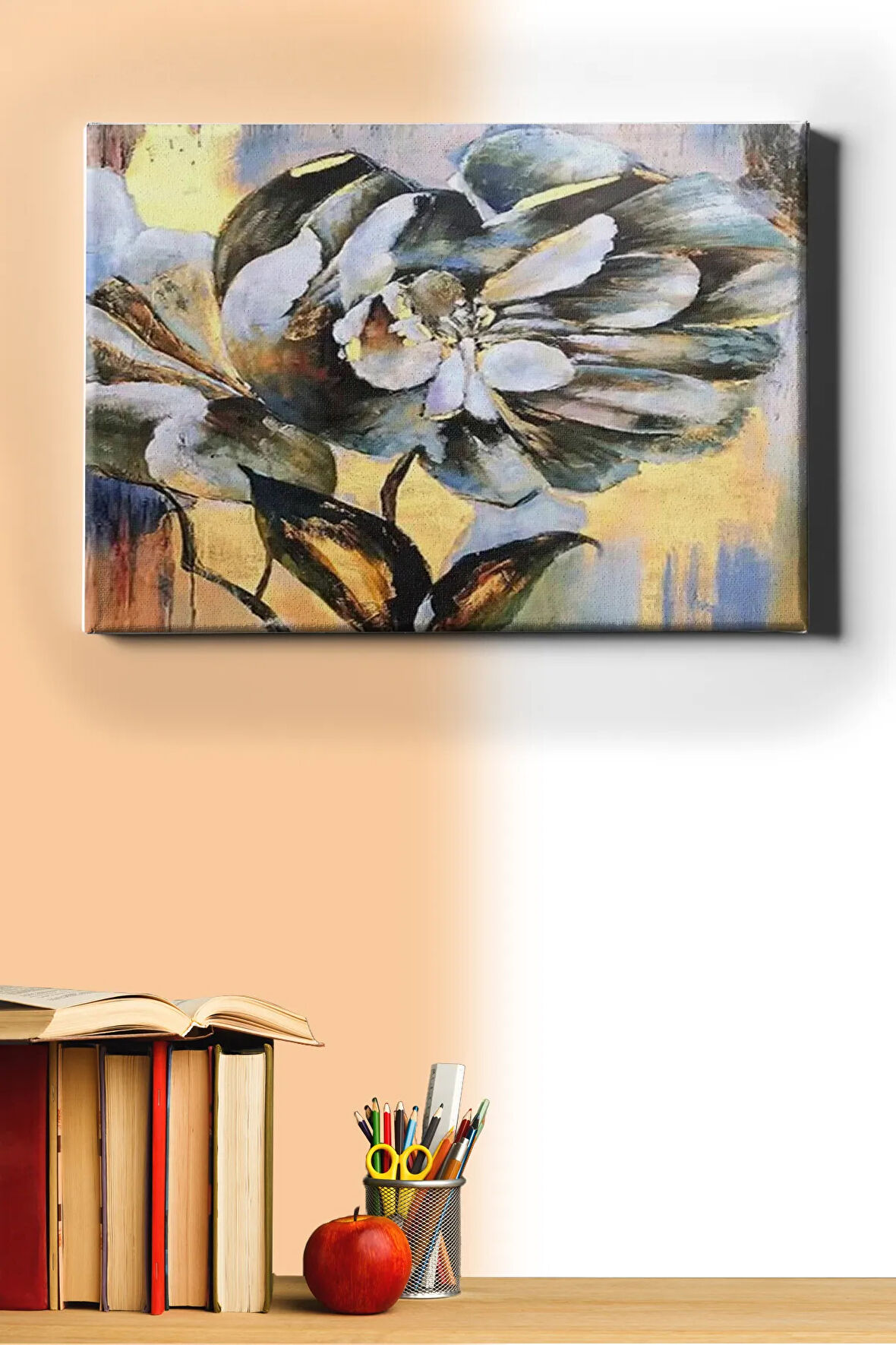 Sayılarla Boyama Seti Kasnaklı Beyaz Çiçek 50 X 65 Cm