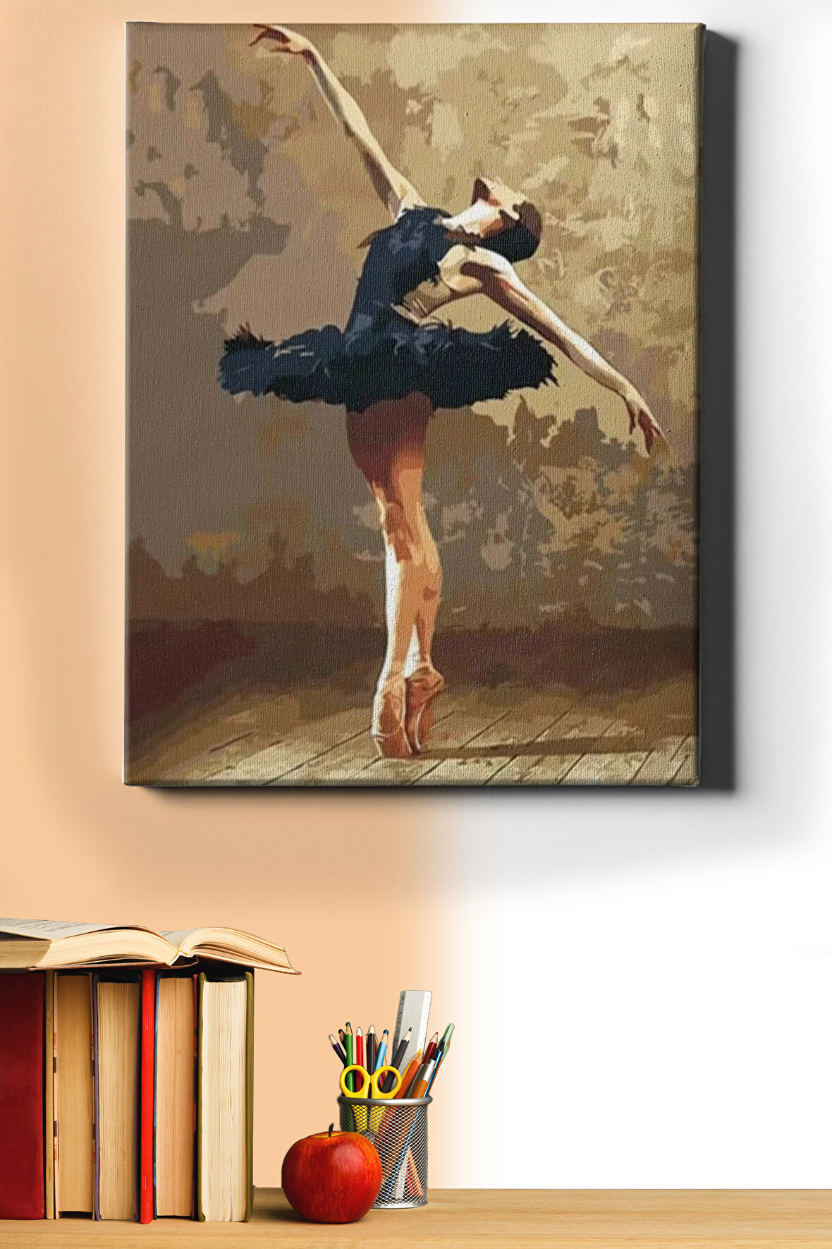 Sayılarla Boyama Seti Kasnaklı Siyahlı Balerin 50 X 65 Cm