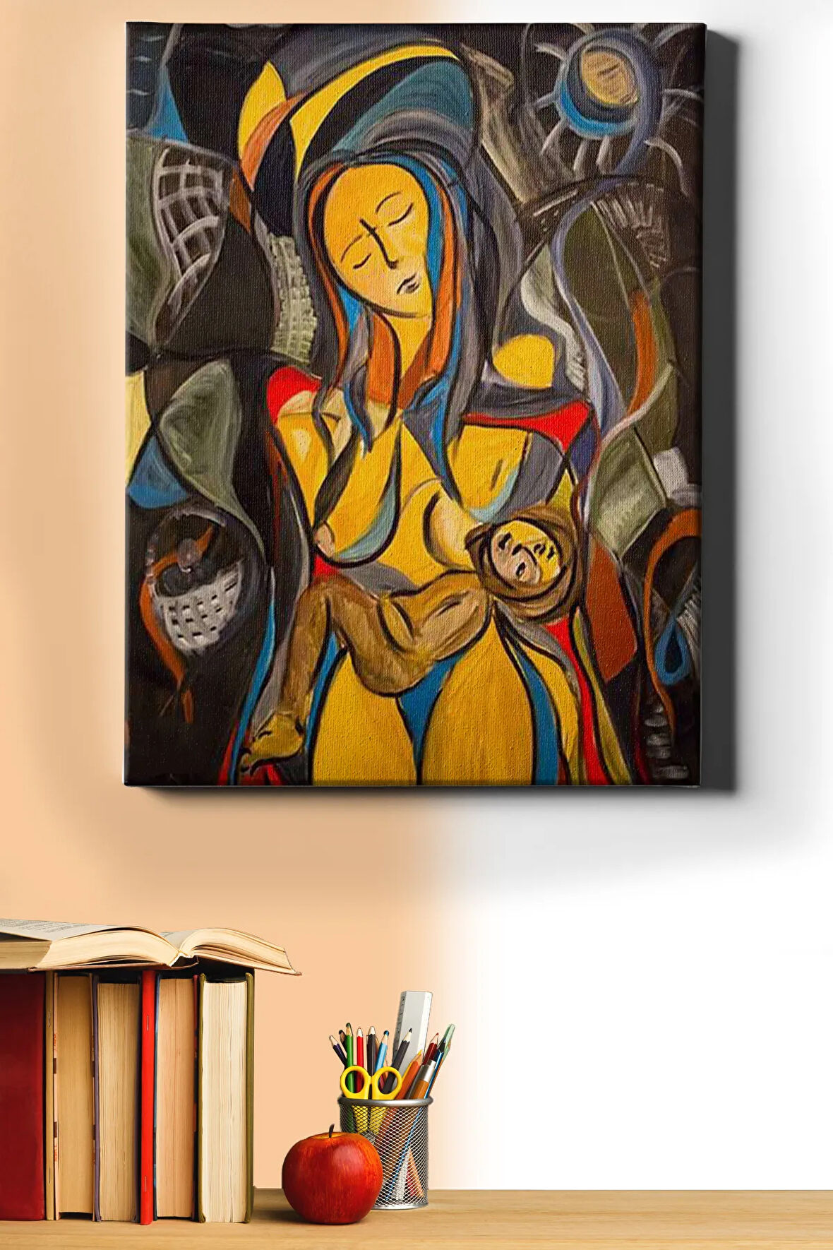 Sayılarla Boyama Seti Kasnaklı Kadın Ve Çocuk 40 X 50 Cm