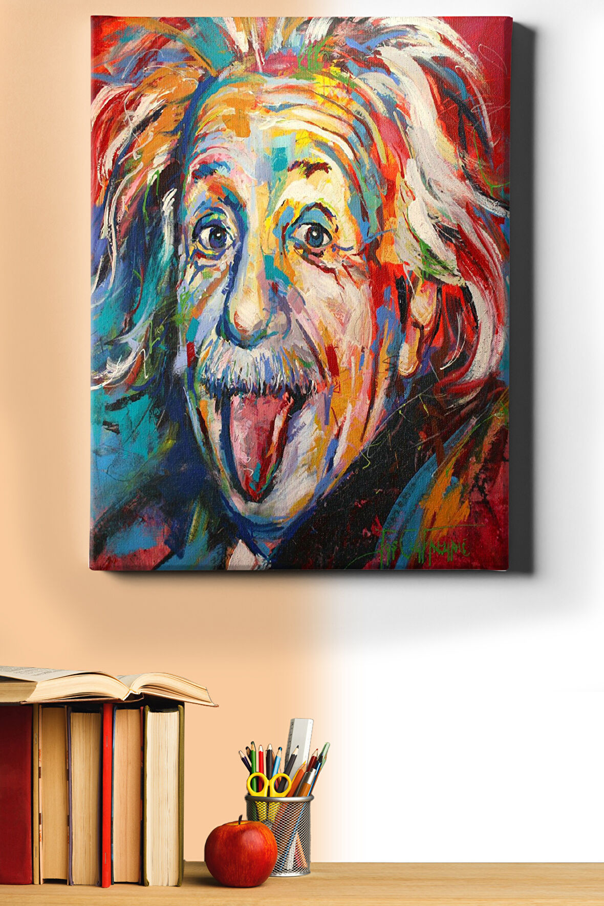 Sayılarla Boyama Seti Kasnaklı Eınsteın'ın Dili 60 X 75 Cm