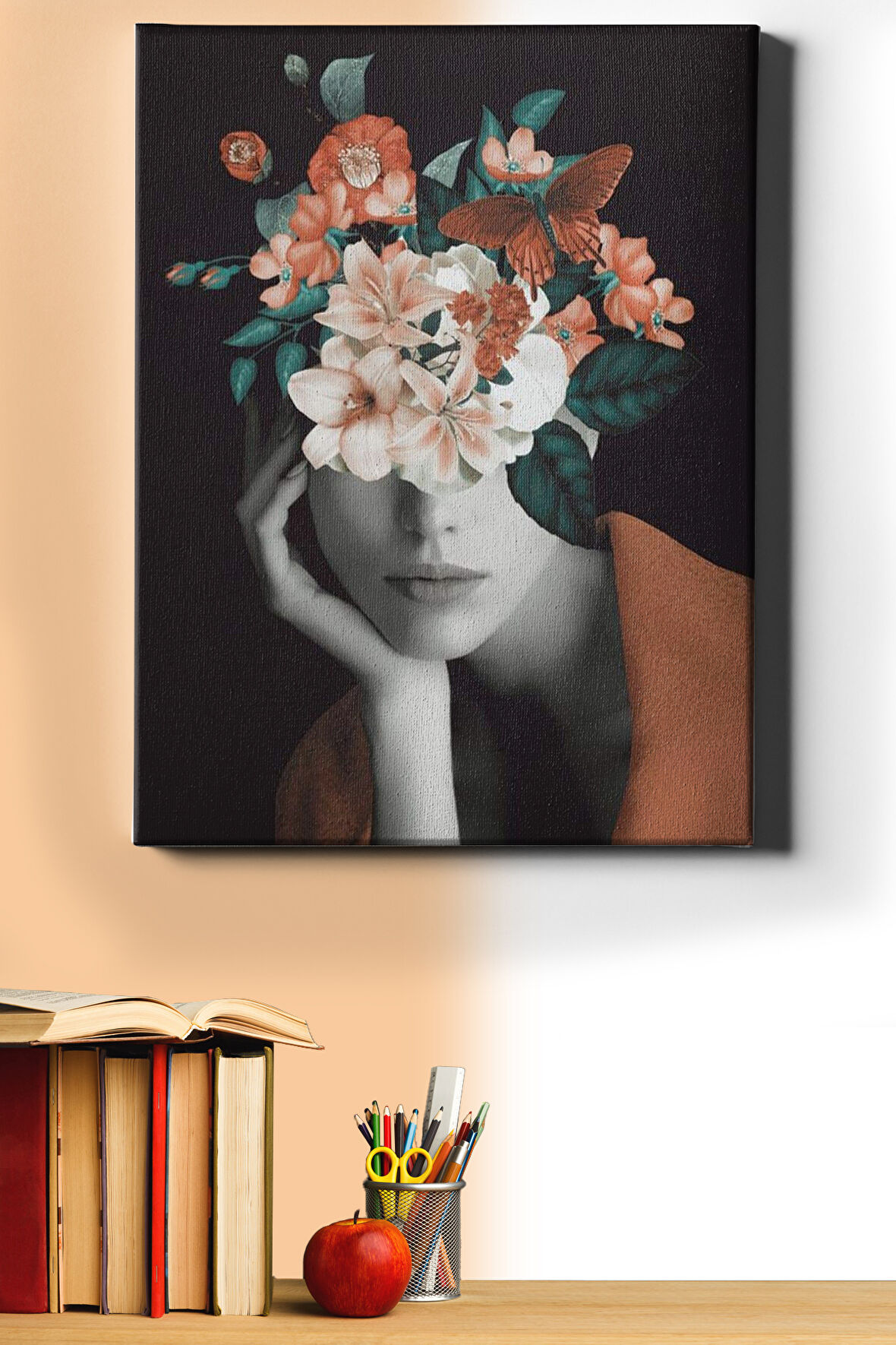Sayılarla Boyama Seti Kasnaklı Çiçek Kadın 4 40 X 50 Cm
