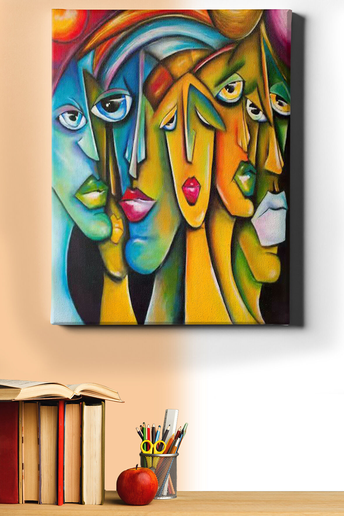 Sayılarla Boyama Seti Kasnaklı Yüzler 40 X 50 Cm