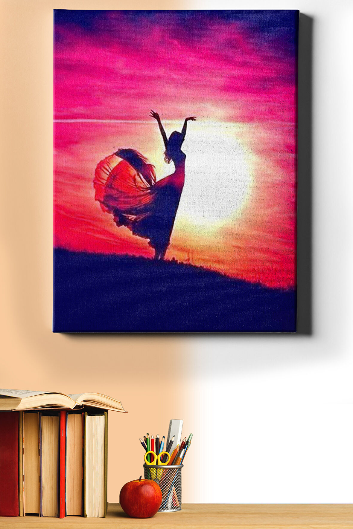 Sayılarla Boyama Seti Kasnaklı Batan Güneşe Karşı 40 X 50 Cm