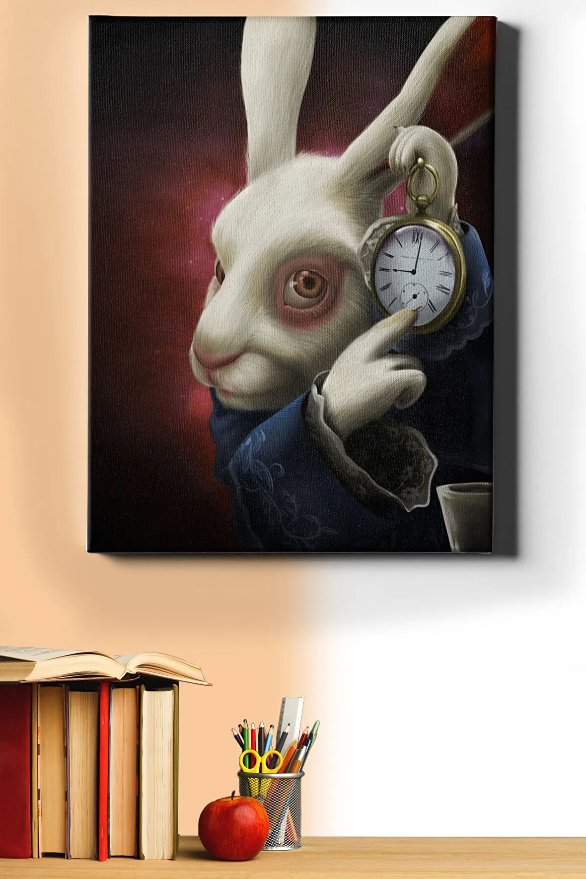 Sayılarla Boyama Seti Kasnaklı Alıce Beyaz Tavşan 40 X 50 Cm