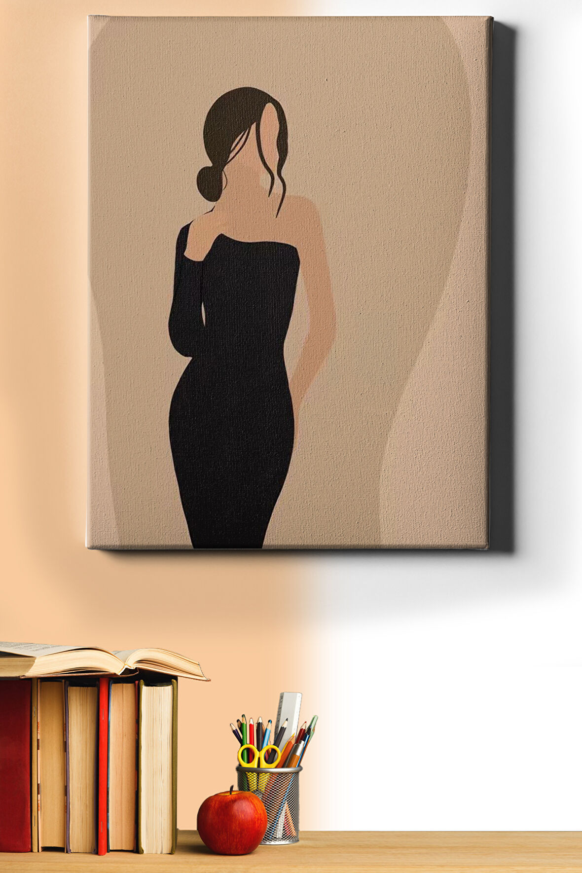 Sayılarla Boyama Seti Kasnaklı Siyahlı Kadın Model 60 X 75 Cm