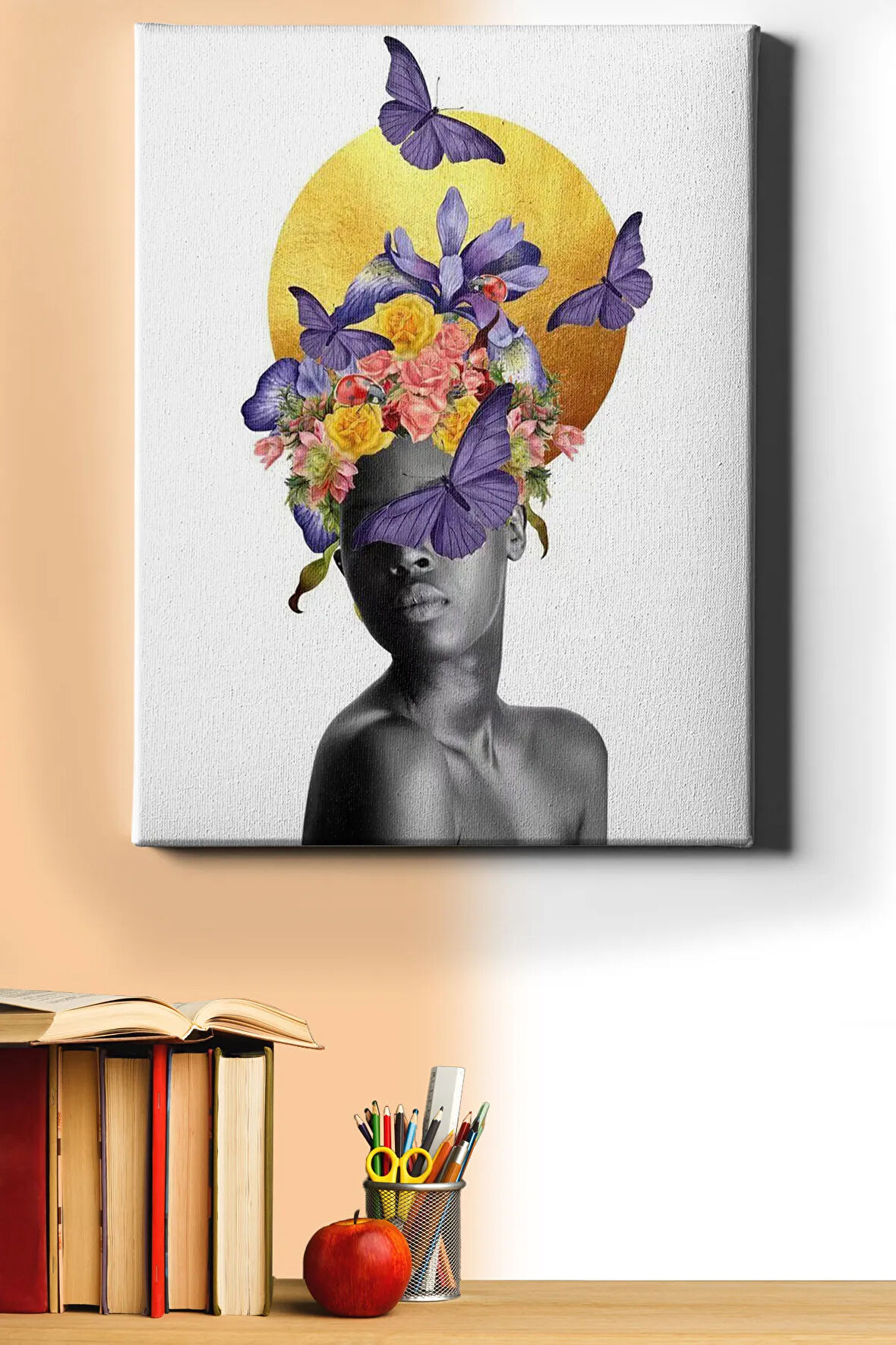 Sayılarla Boyama Seti Kasnaklı Çiçek Kadın 10 60 X 75 Cm