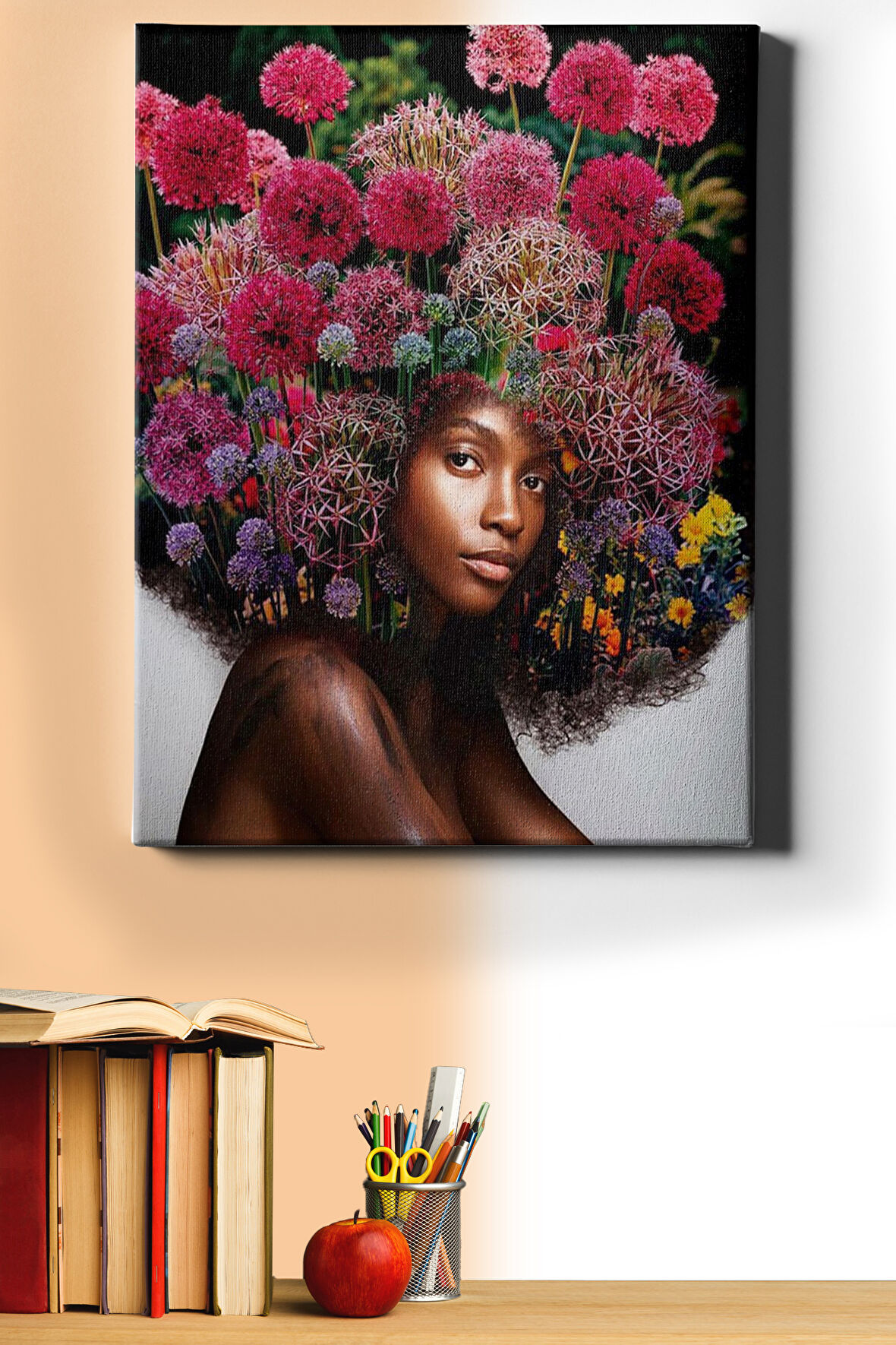 Sayılarla Boyama Seti Kasnaklı Çiçek Kadın 12 60 X 75 Cm