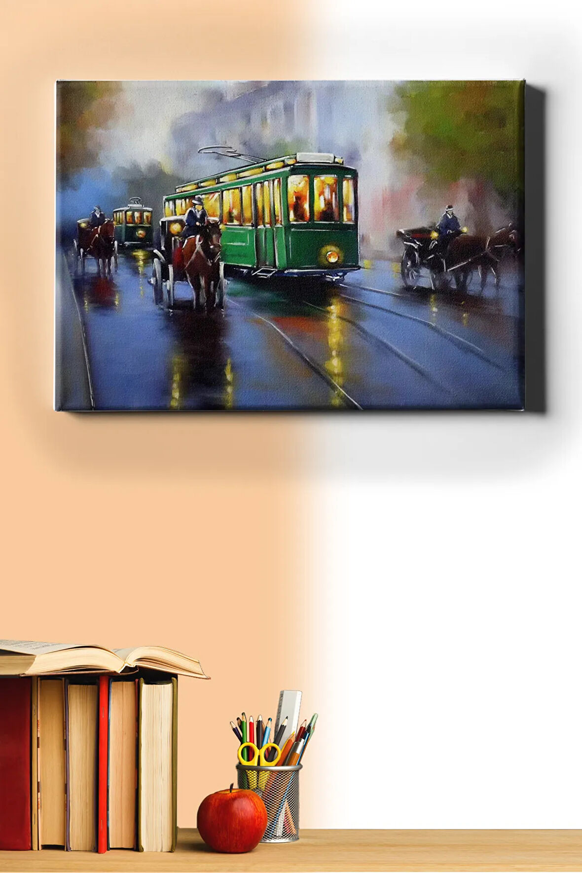 Sayılarla Boyama Seti Kasnaklı Caddeden Geçen Tramvay 40 X 50 Cm