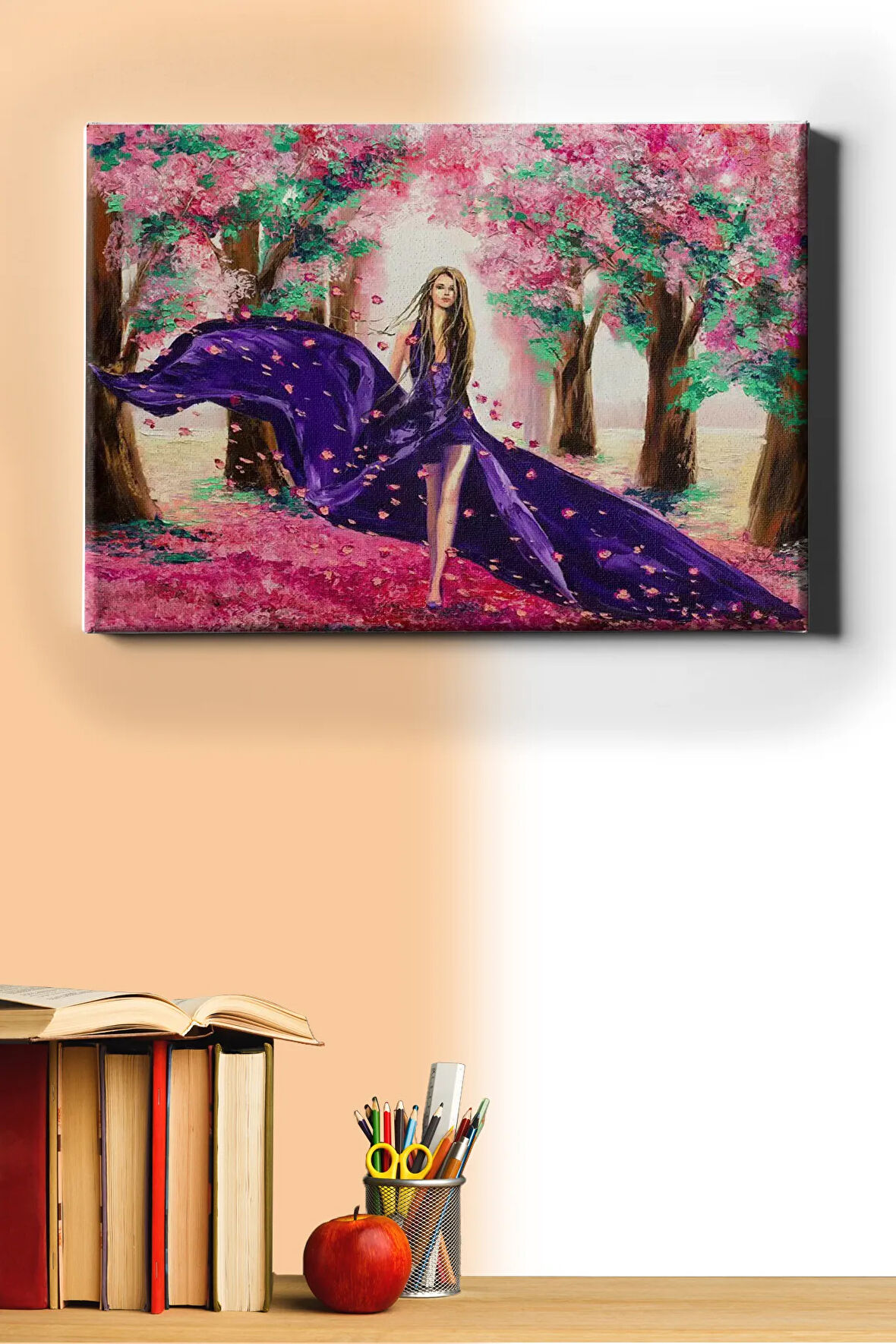 Sayılarla Boyama Seti Kasnaklı Ormandaki Kadın 60 X 75 Cm