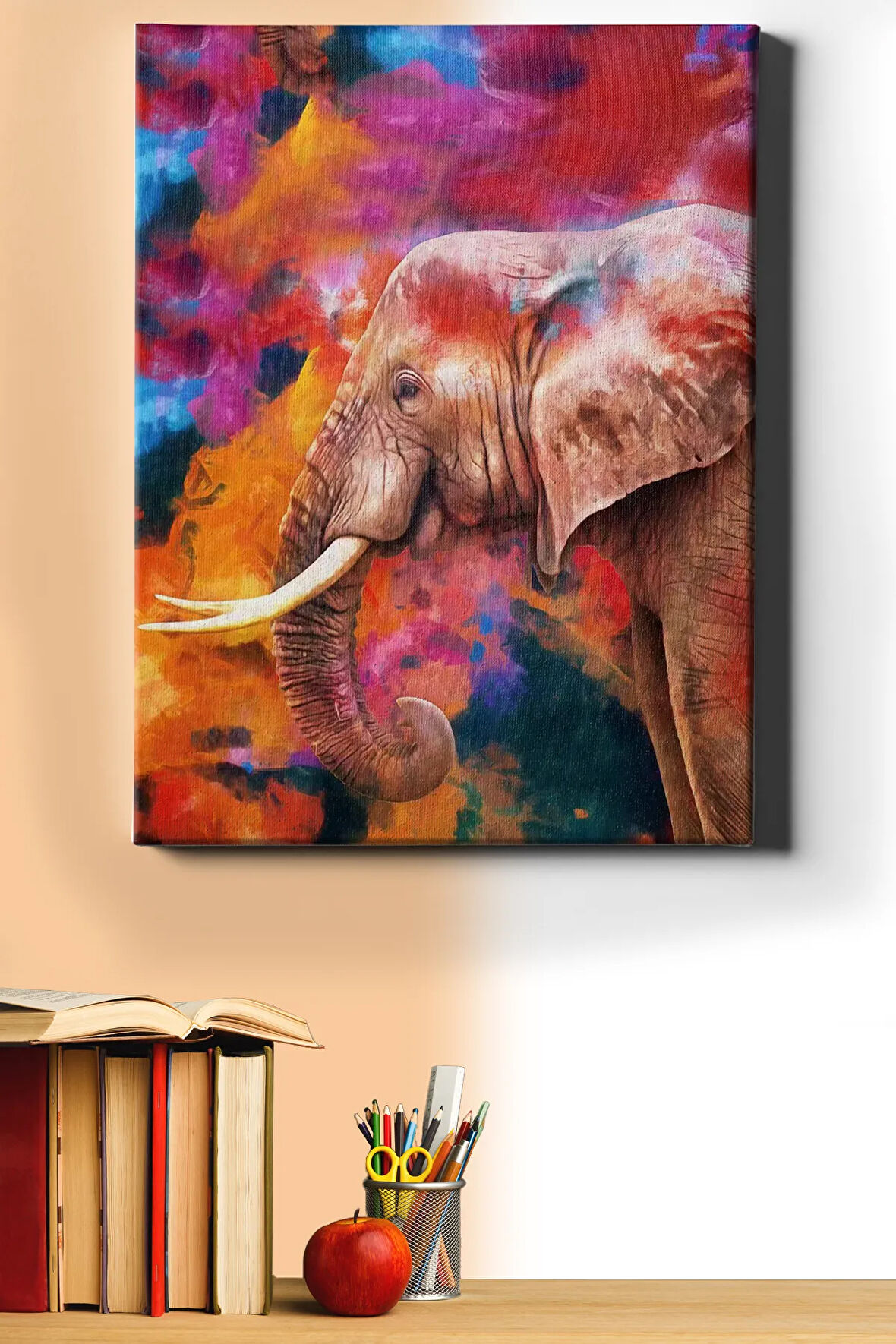 Sayılarla Boyama Seti Kasnaklı Yaşlı Filin Neşesi 40 X 50 Cm