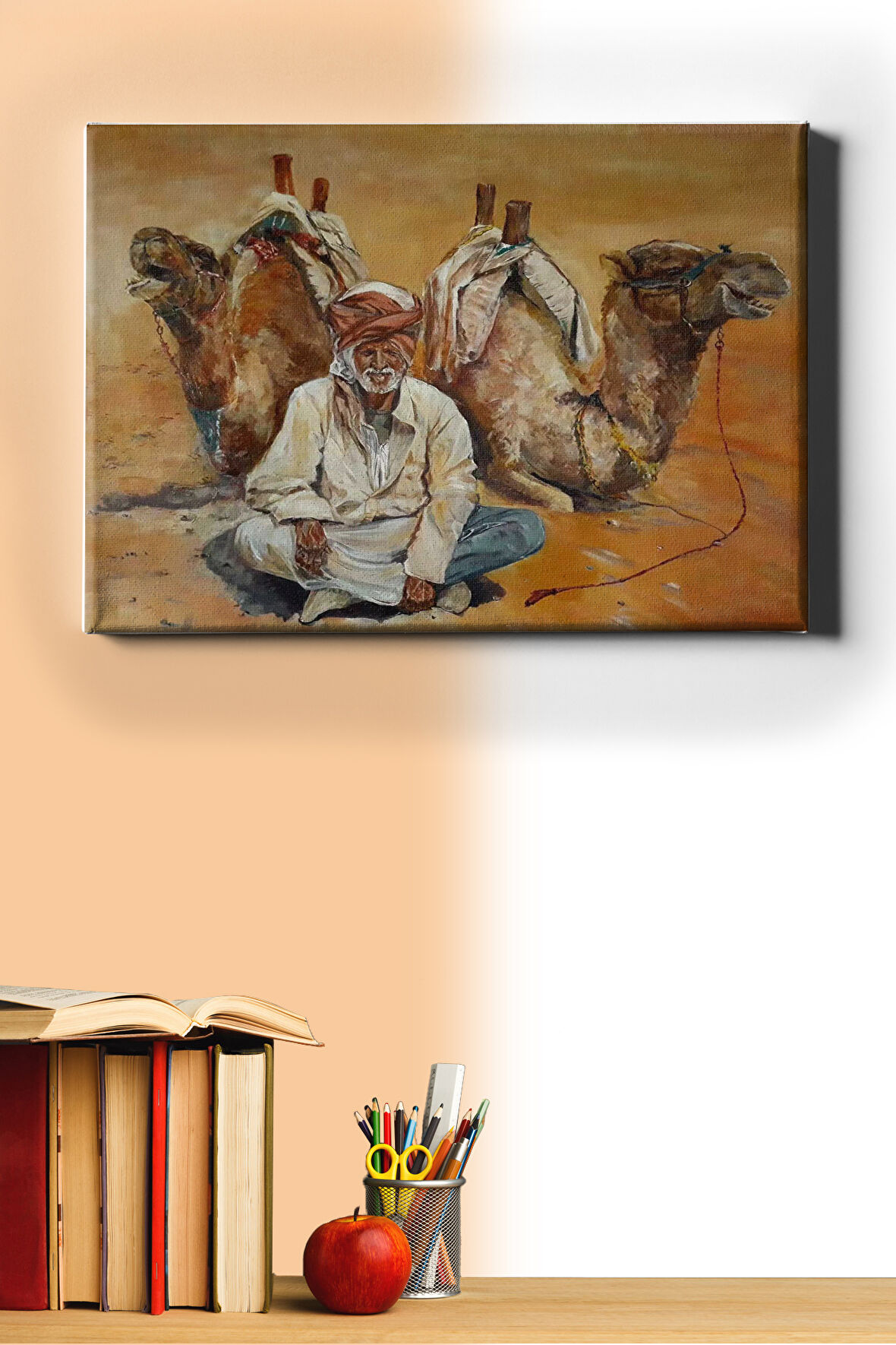 Sayılarla Boyama Seti Kasnaklı Neşeli Develer 60 X 75 Cm