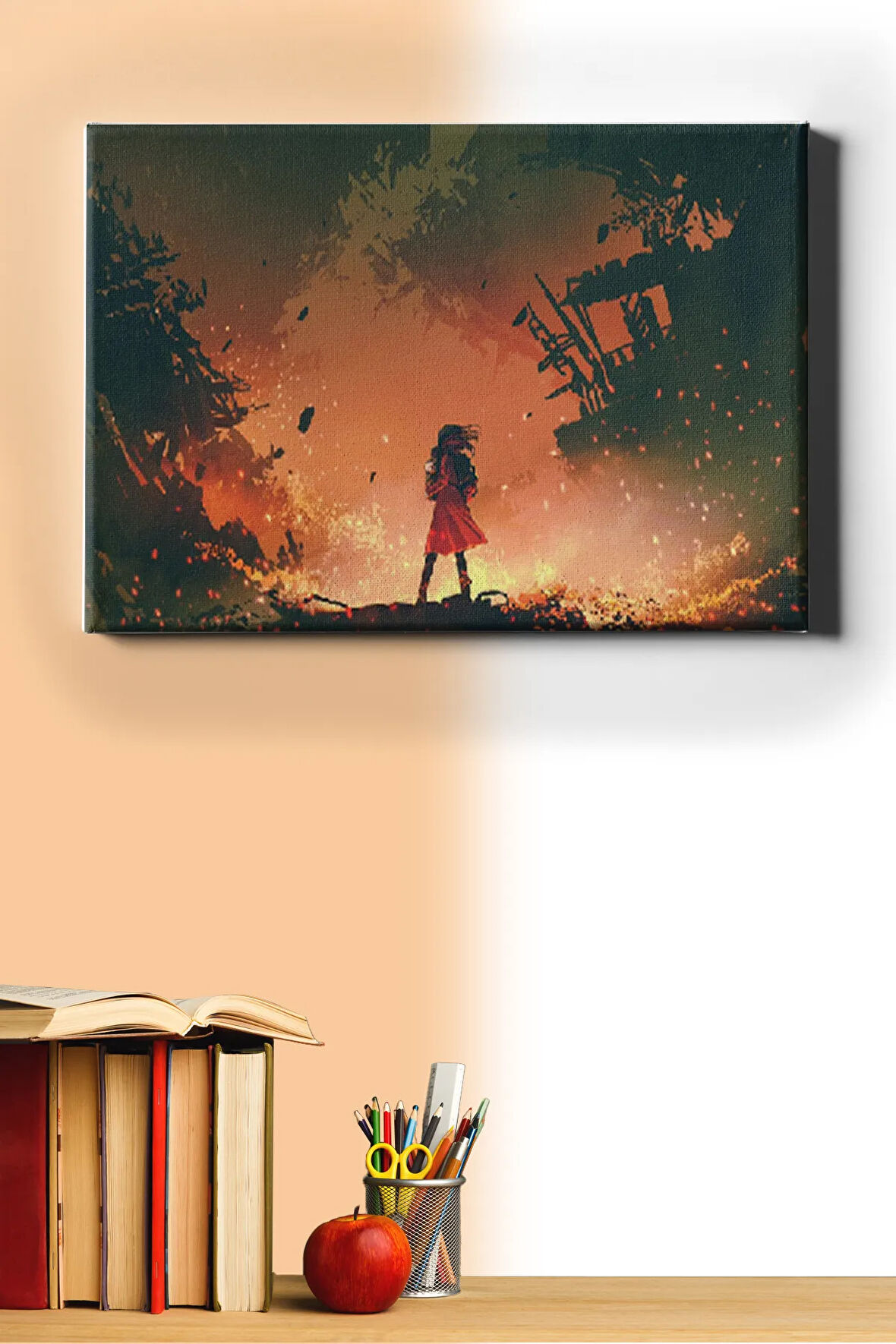 Sayılarla Boyama Seti Kasnaklı Alevler Arasında 40 X 50 Cm