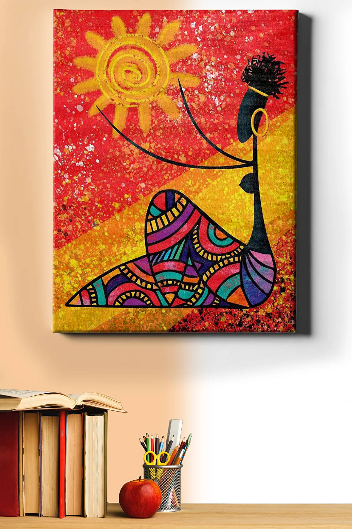 Sayılarla Boyama Seti Kasnaklı Afrika Ve Güneş 60 X 75 Cm
