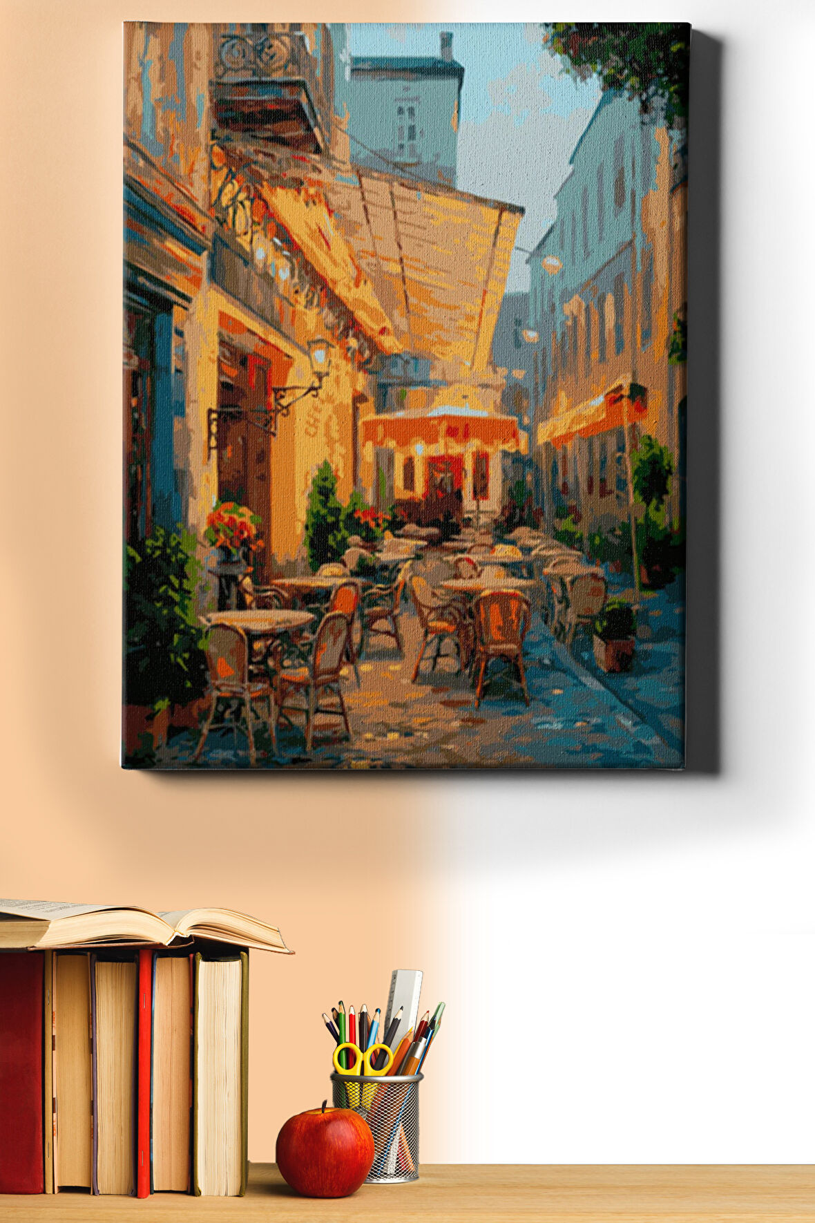 Sayılarla Boyama Seti Kasnaklı Cafeler Sokağı 40 X 50 Cm