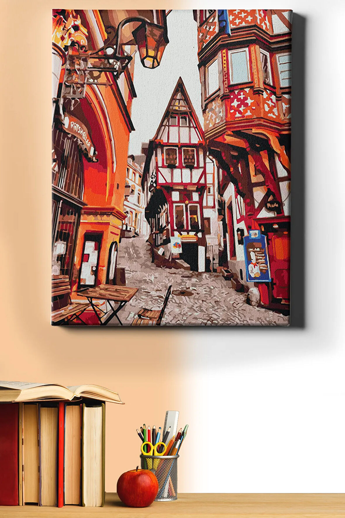 Sayılarla Boyama Seti Kasnaklı Tarihi Sokak 60 X 75 Cm