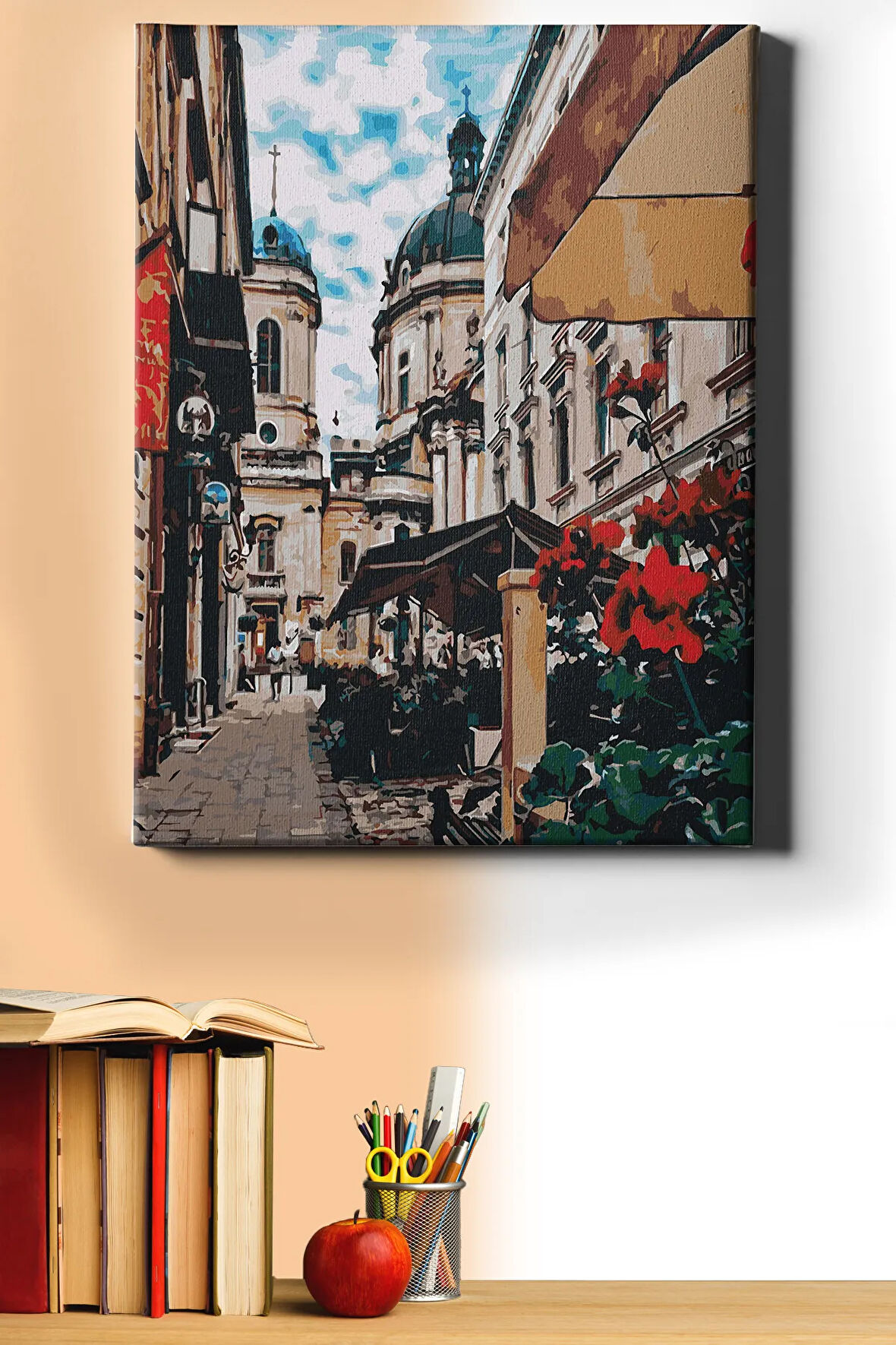 Sayılarla Boyama Seti Kasnaklı Çiçekçiler Sokağı 60 X 75 Cm