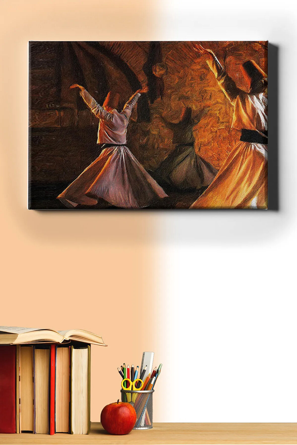 Sayılarla Boyama Seti Kasnaklı Üç Semazen 60 X 75 Cm