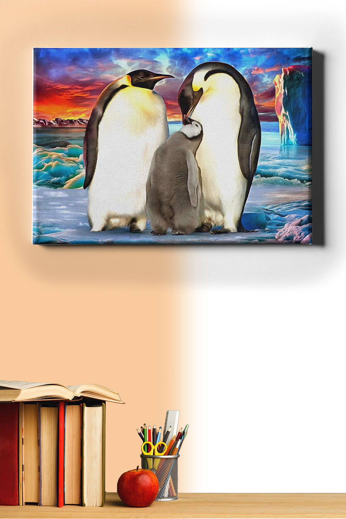 Sayılarla Boyama Seti Kasnaklı Penguenler 60 X 75 Cm