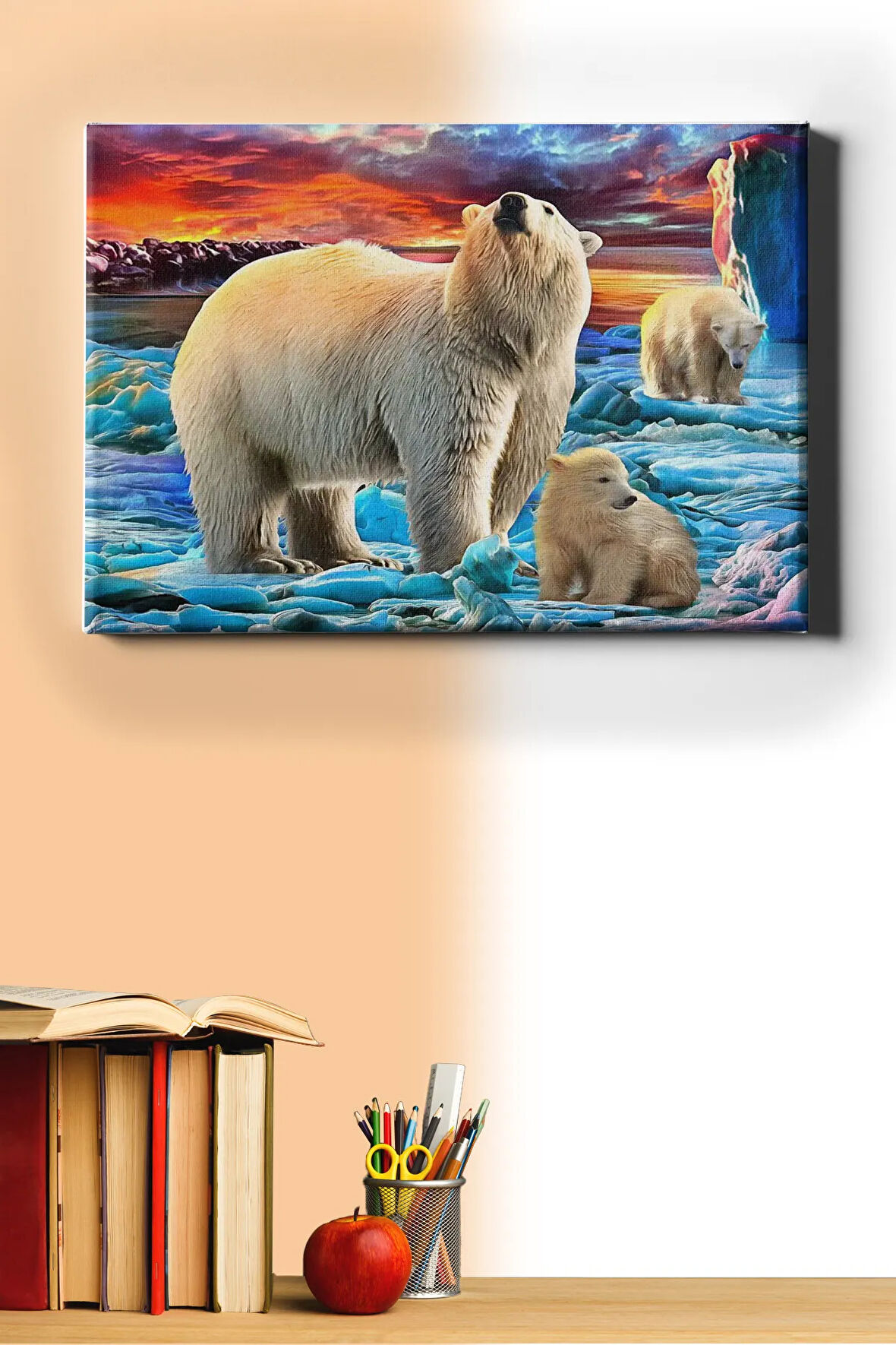 Sayılarla Boyama Seti Kasnaklı Kutup Ayıları 40 X 50 Cm