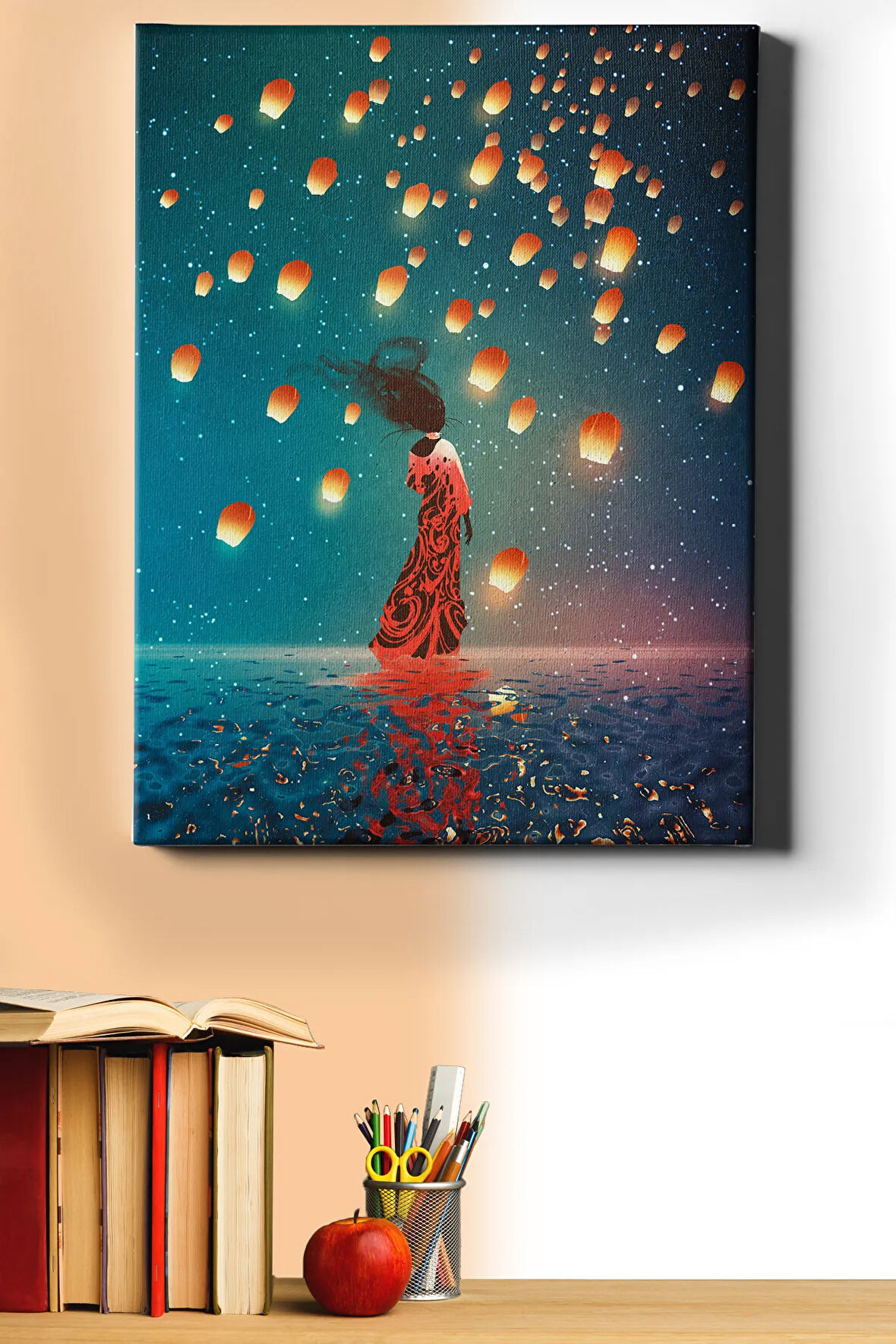 Sayılarla Boyama Seti Kasnaklı Uçan Fenerler 40 X 50 Cm