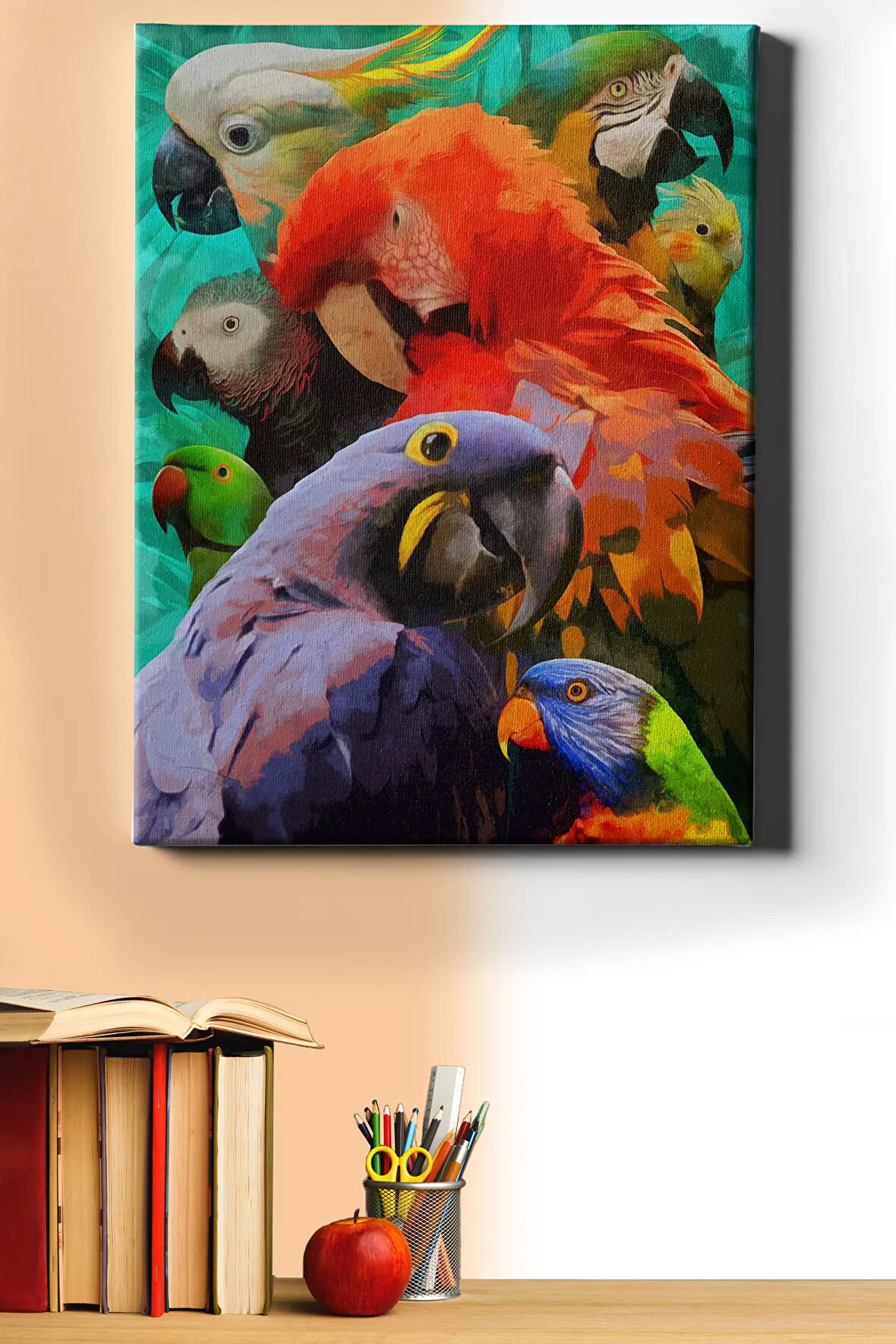 Sayılarla Boyama Seti Kasnaklı Papağanlar 40 X 50 Cm