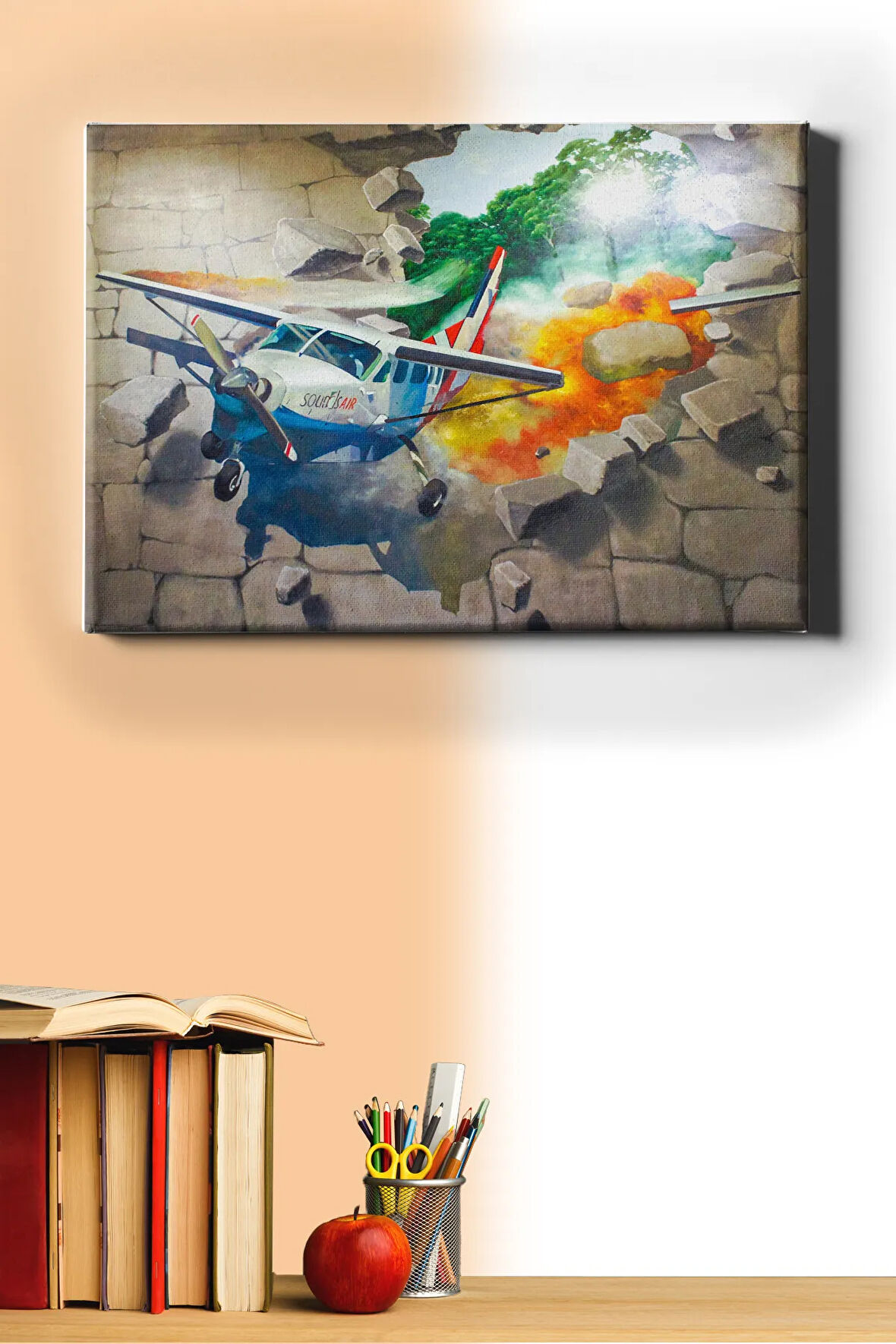 Sayılarla Boyama Seti Kasnaklı Düşen Uçak 40 X 50 Cm