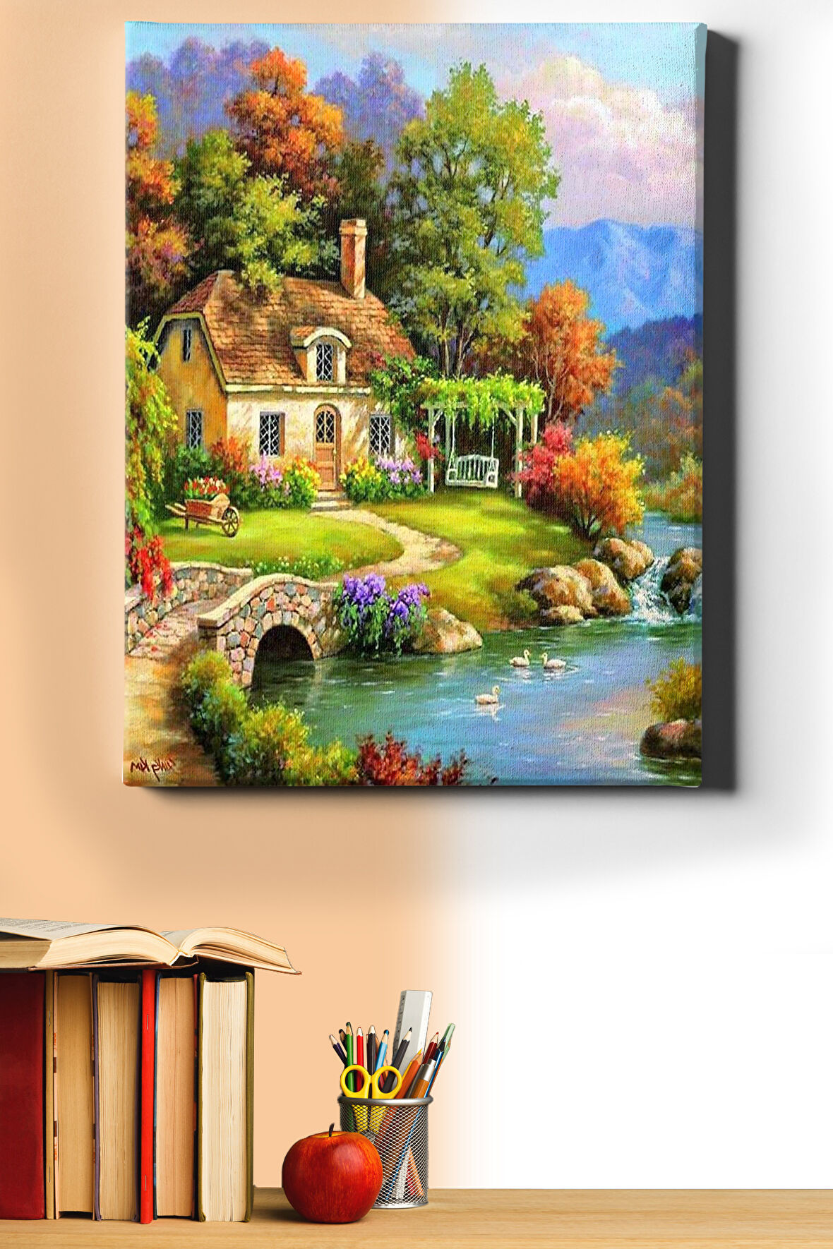 Sayılarla Boyama Seti Kasnaklı Kır Evi 50 X 65 Cm