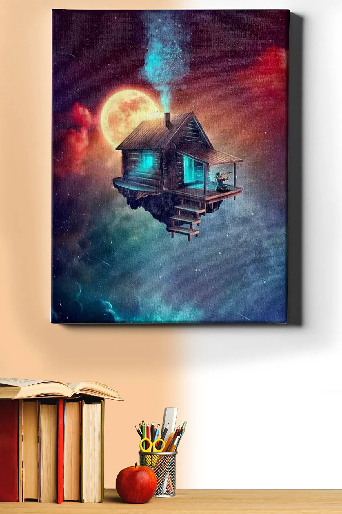 Sayılarla Boyama Seti Kasnaklı Uçan Ev 60 X 75 Cm