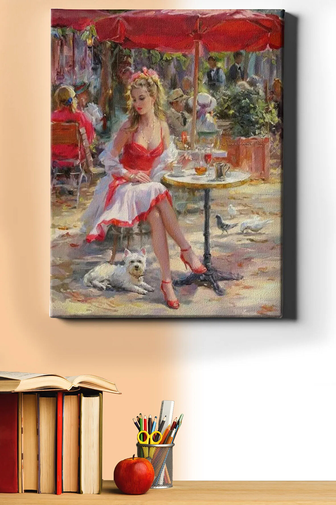 Sayılarla Boyama Seti Kasnaklı Cafede Bekleyiş 40 X 50 Cm
