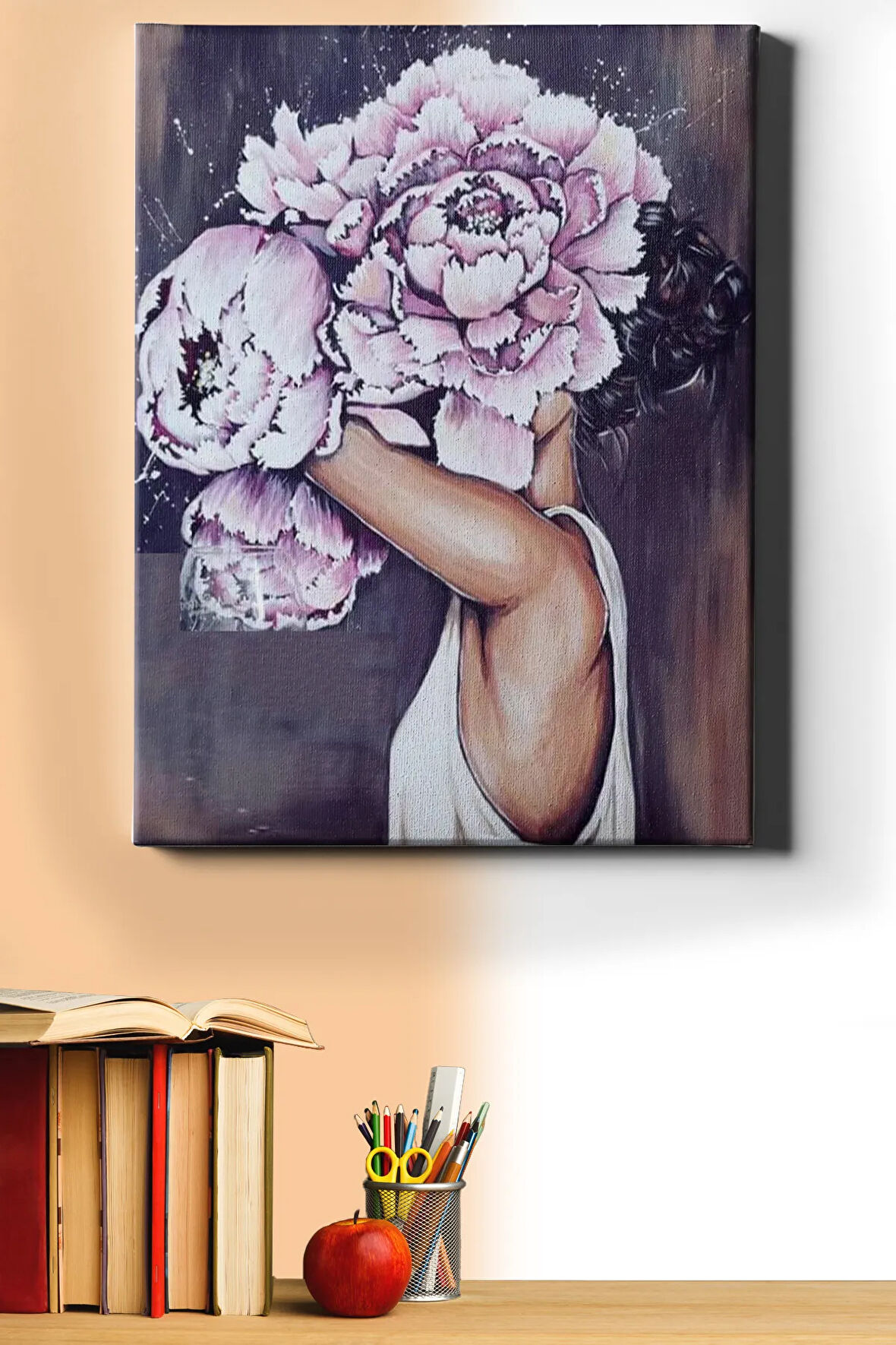 Sayılarla Boyama Seti Kasnaklı Gül Kadın 40 X 50 Cm