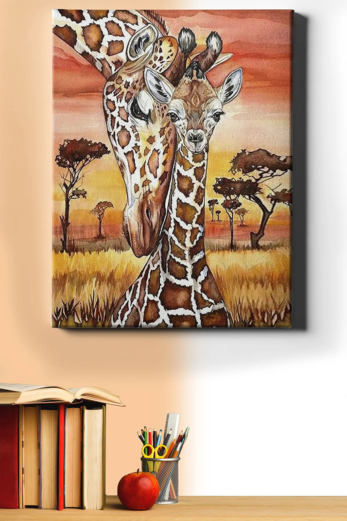 Sayılarla Boyama Seti Kasnaklı Anne Zürafa 50 X 65 Cm