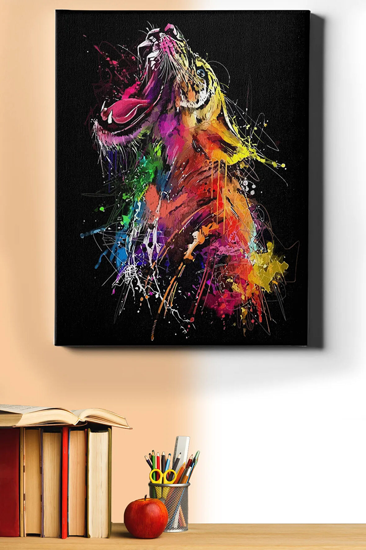 Sayılarla Boyama Seti Kasnaklı Kükreyen Kaplan 60 X 75 Cm