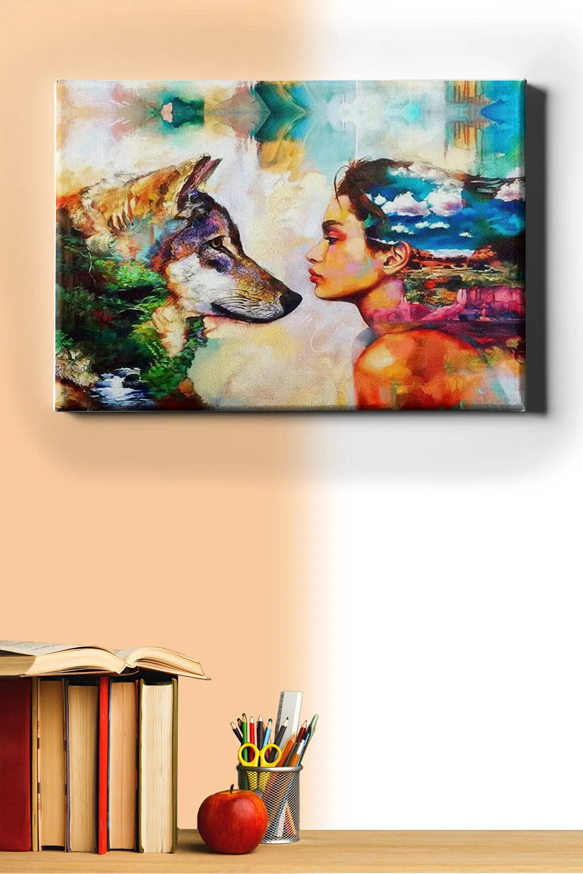 Sayılarla Boyama Seti Kasnaklı Kurt Vekadın 60 X 75 Cm