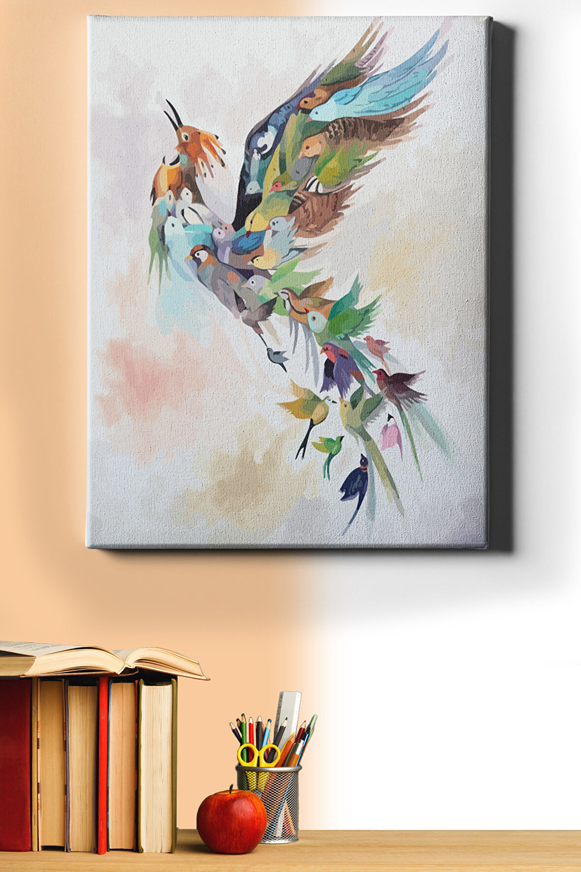 Sayılarla Boyama Seti Kasnaklı Zümrüdü Anka 40 X 50 Cm