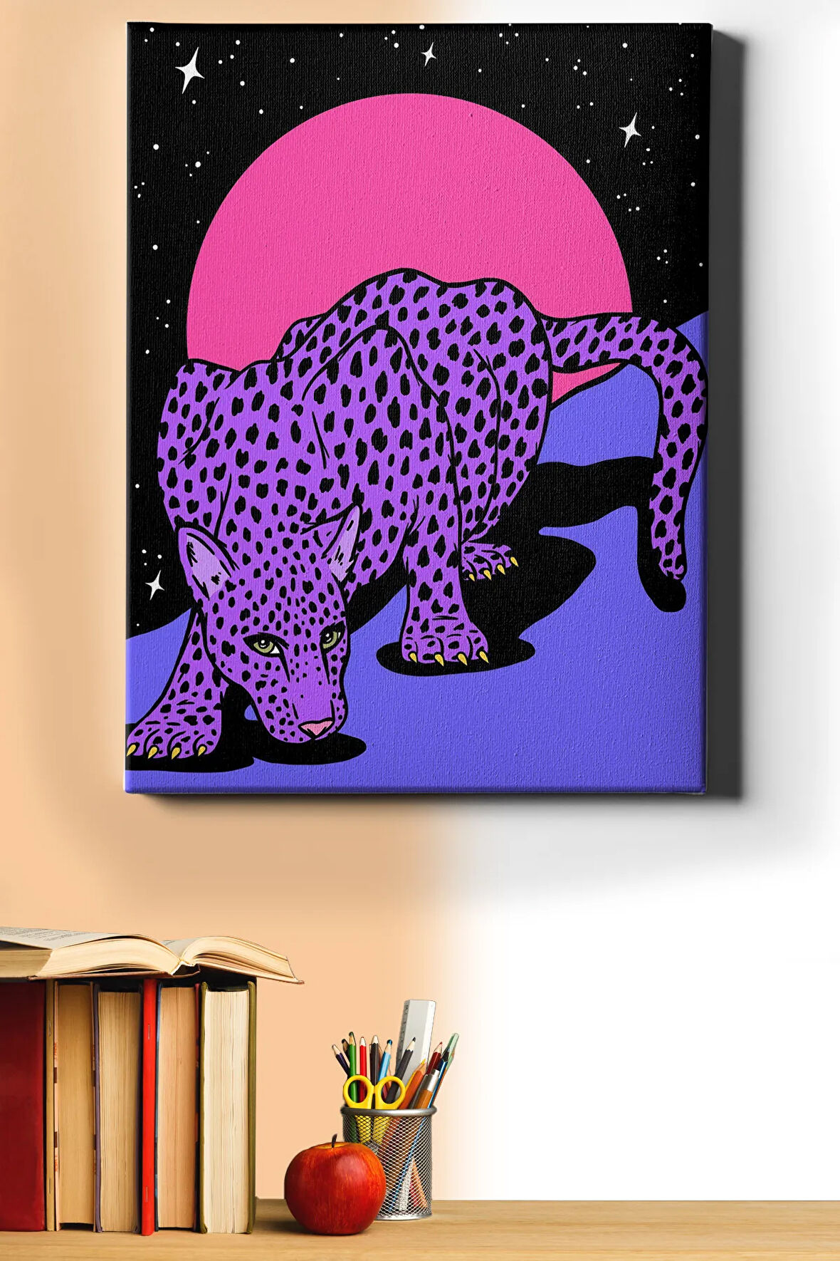 Sayılarla Boyama Seti Kasnaklı Leoparın Uzay Yolculuğu 40 X 50 Cm