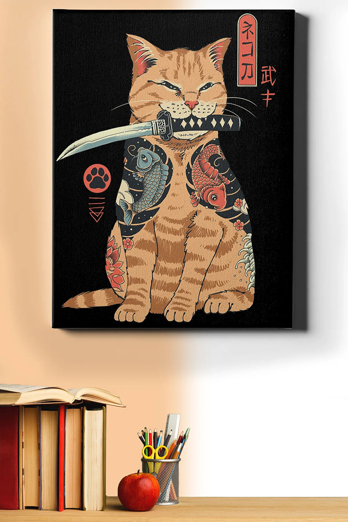 Sayılarla Boyama Seti Kasnaklı Samuray Kedi 50 X 65 Cm