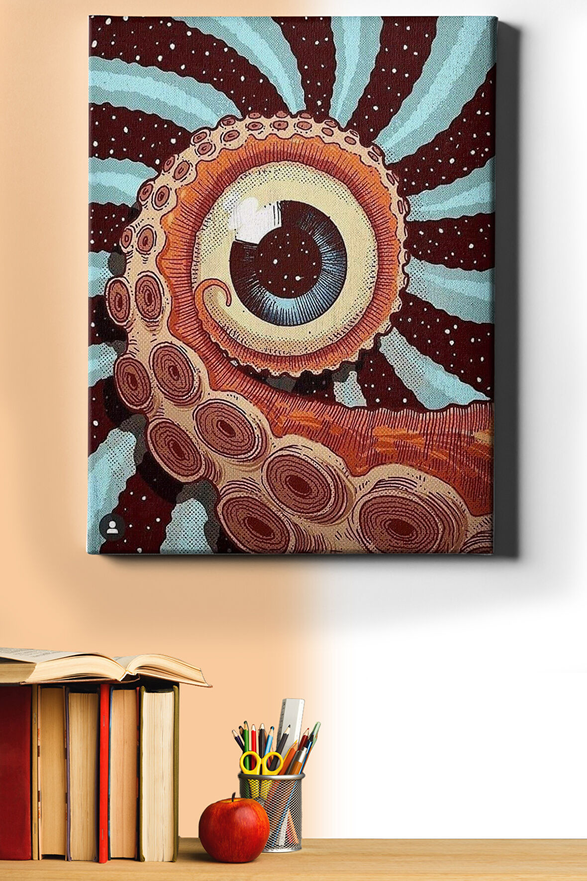 Sayılarla Boyama Seti Kasnaklı Hipnotik Göz 40 X 50 Cm