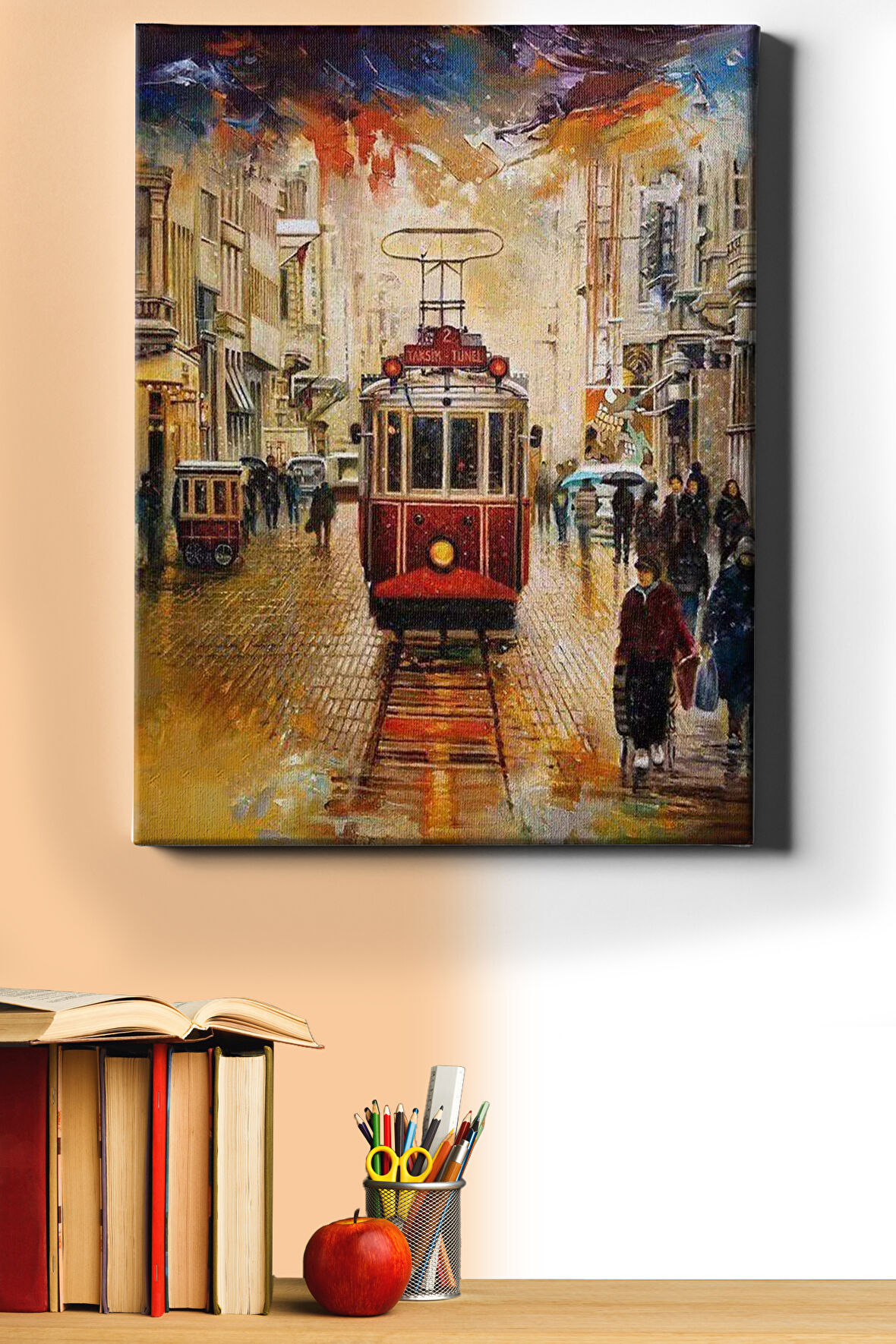 Sayılarla Boyama Seti Kasnaklı Tramvayı Beklerken 40 X 50 Cm