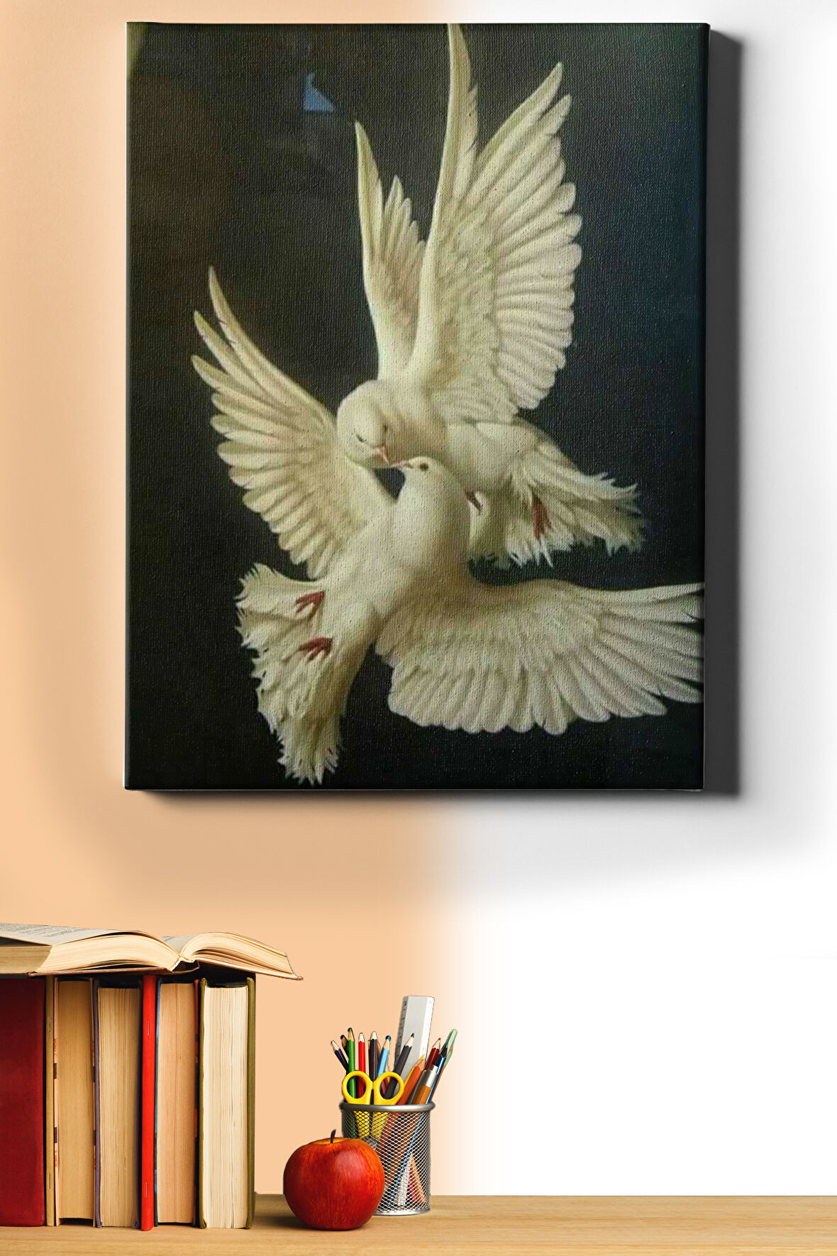 Sayılarla Boyama Seti Kasnaklı Çifte Kumrular 60 X 75 Cm