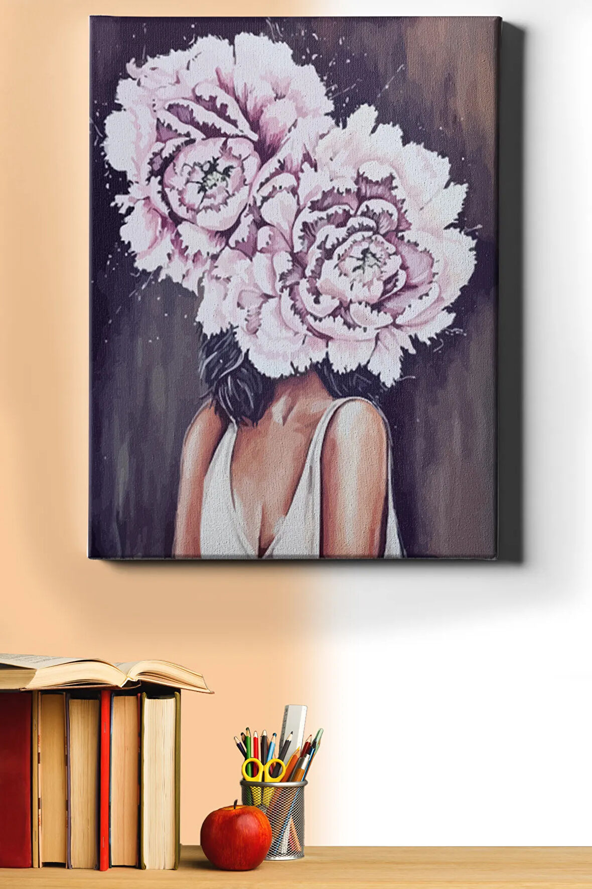 Sayılarla Boyama Seti Kasnaklı Gül Kadın 3 60 X 75 Cm