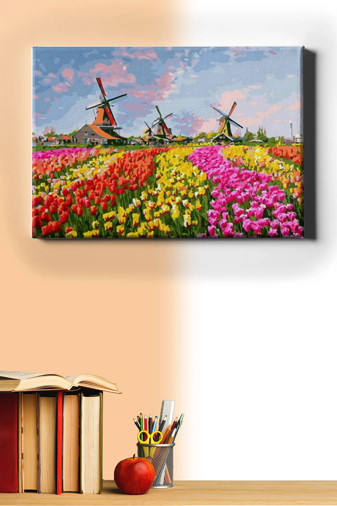 Sayılarla Boyama Seti Kasnaklı Lale Tarlası 60 X 75 Cm