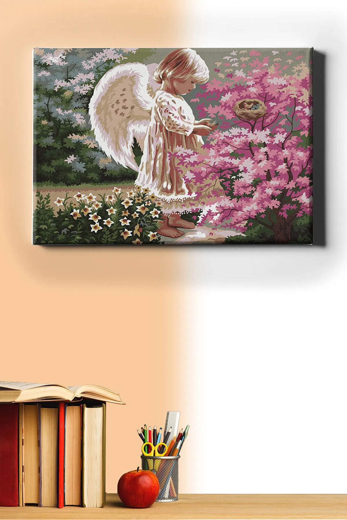 Sayılarla Boyama Seti Kasnaklı Melek Kız Ve Kuşlar 40 X 50 Cm