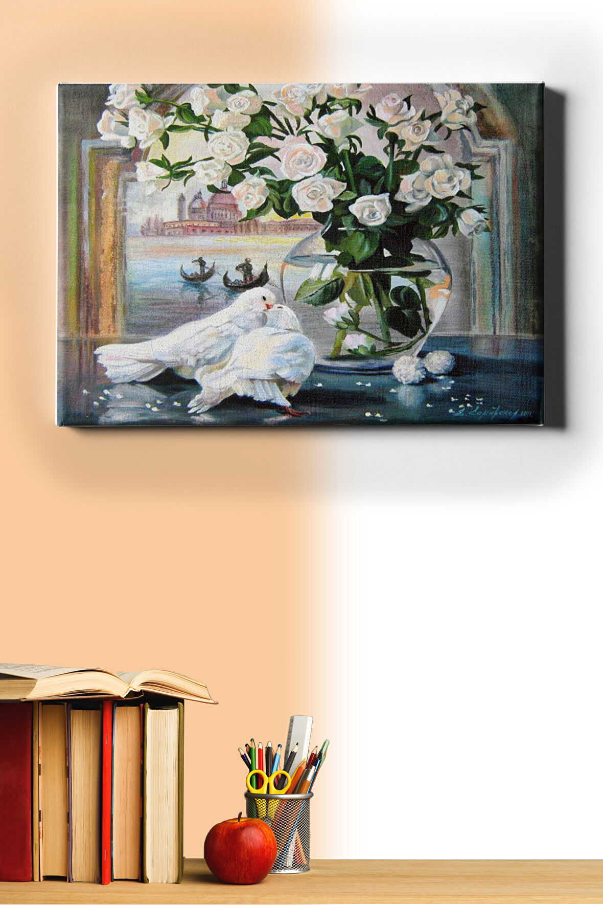 Sayılarla Boyama Seti Kasnaklı Güvercinin Aşkı 40 X 50 Cm