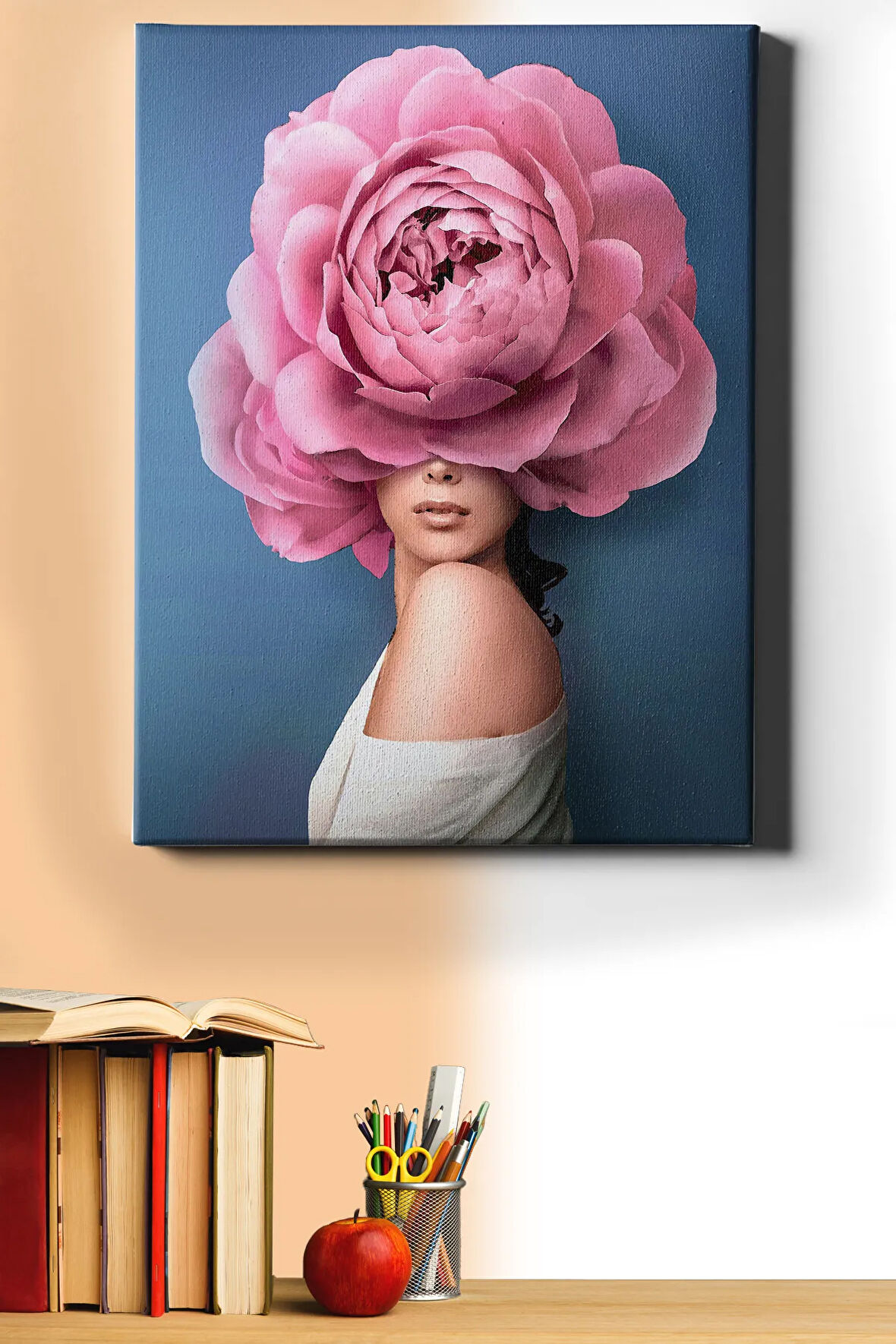 Sayılarla Boyama Seti Kasnaklı Çiçek Kadın 2 40 X 50 Cm