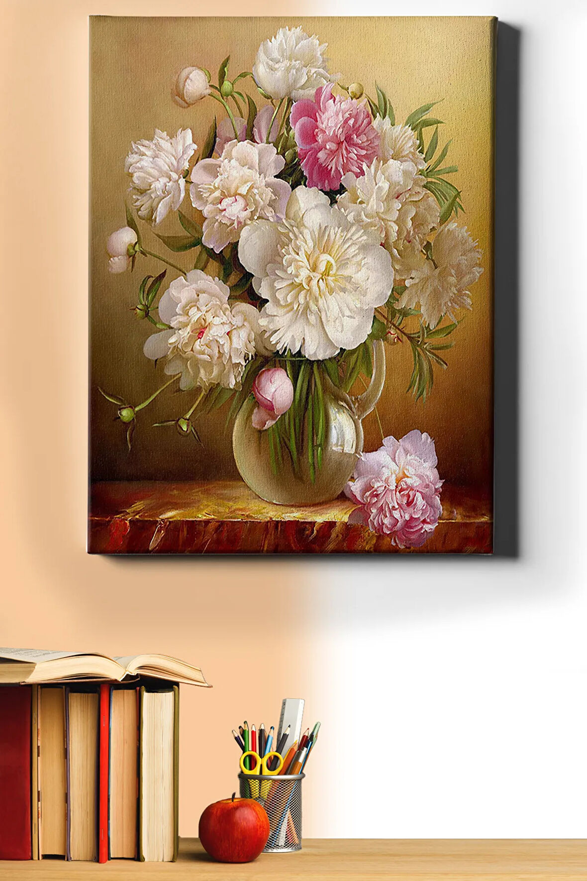 Sayılarla Boyama Seti Kasnaklı Vazodaki Şakayıklar 50 X 65 Cm