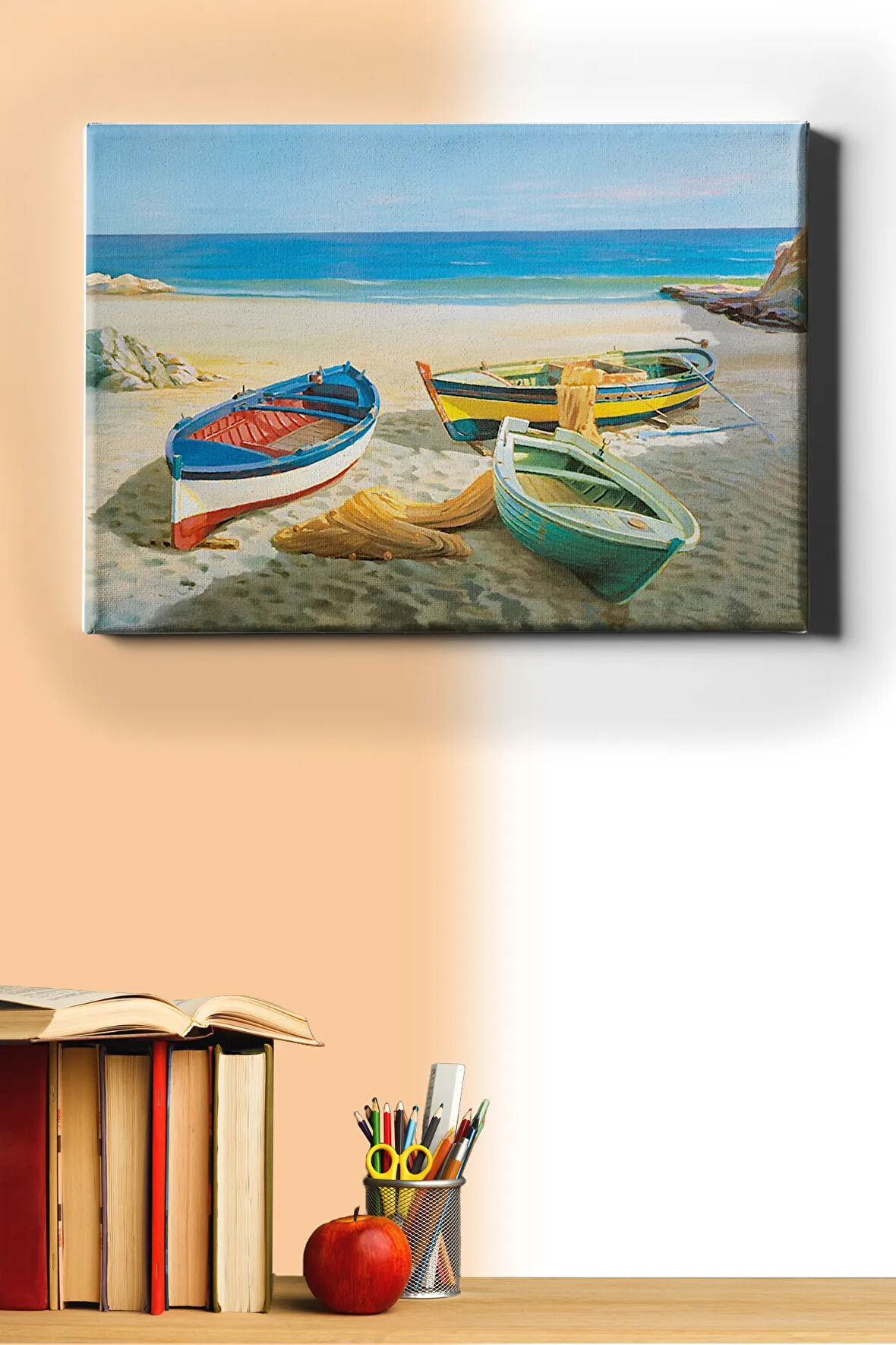 Sayılarla Boyama Seti Kasnaklı Terkedilmiş Kayıklar 40 X 50 Cm