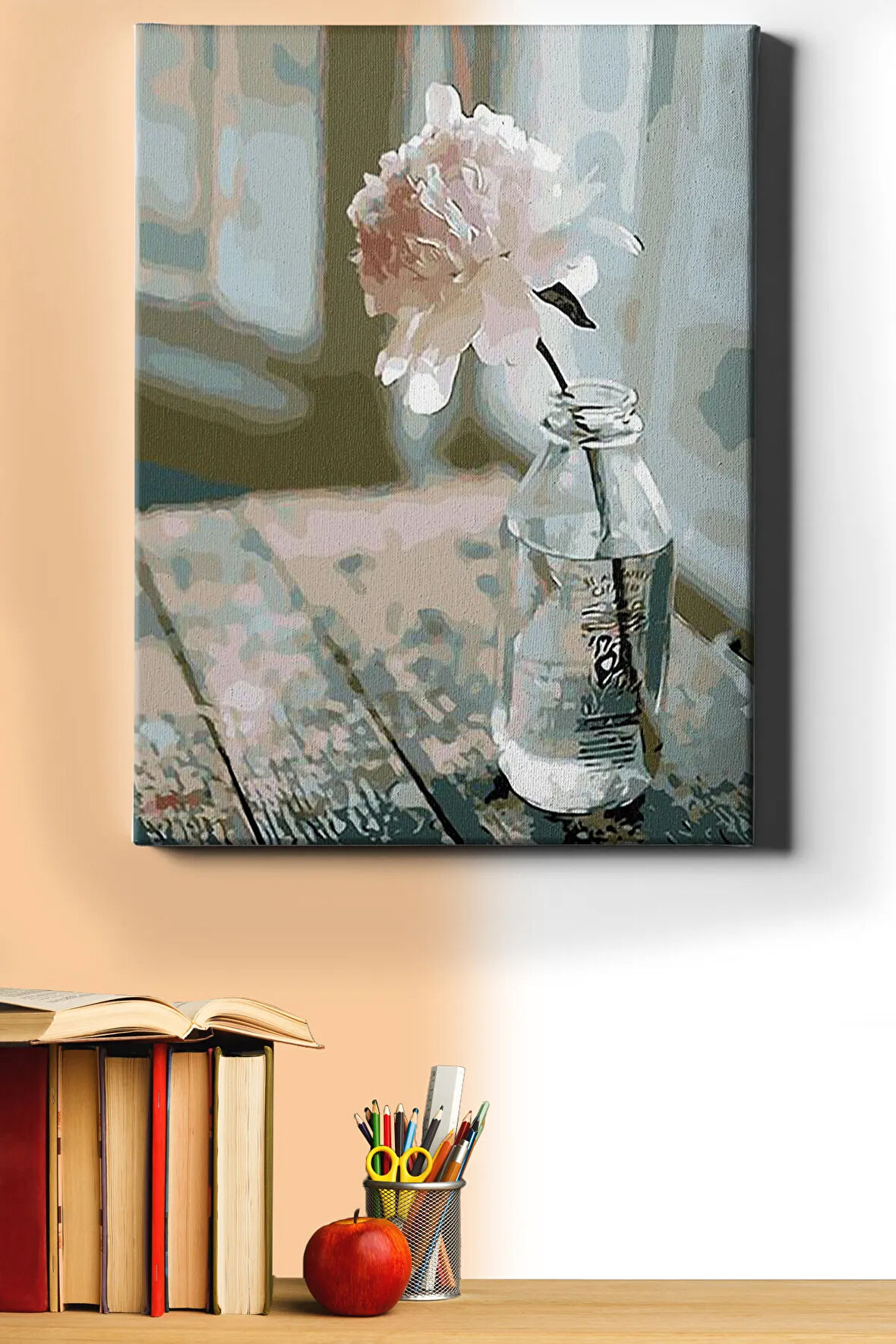 Sayılarla Boyama Seti Kasnaklı Şişedeki Çiçek 40 X 50 Cm