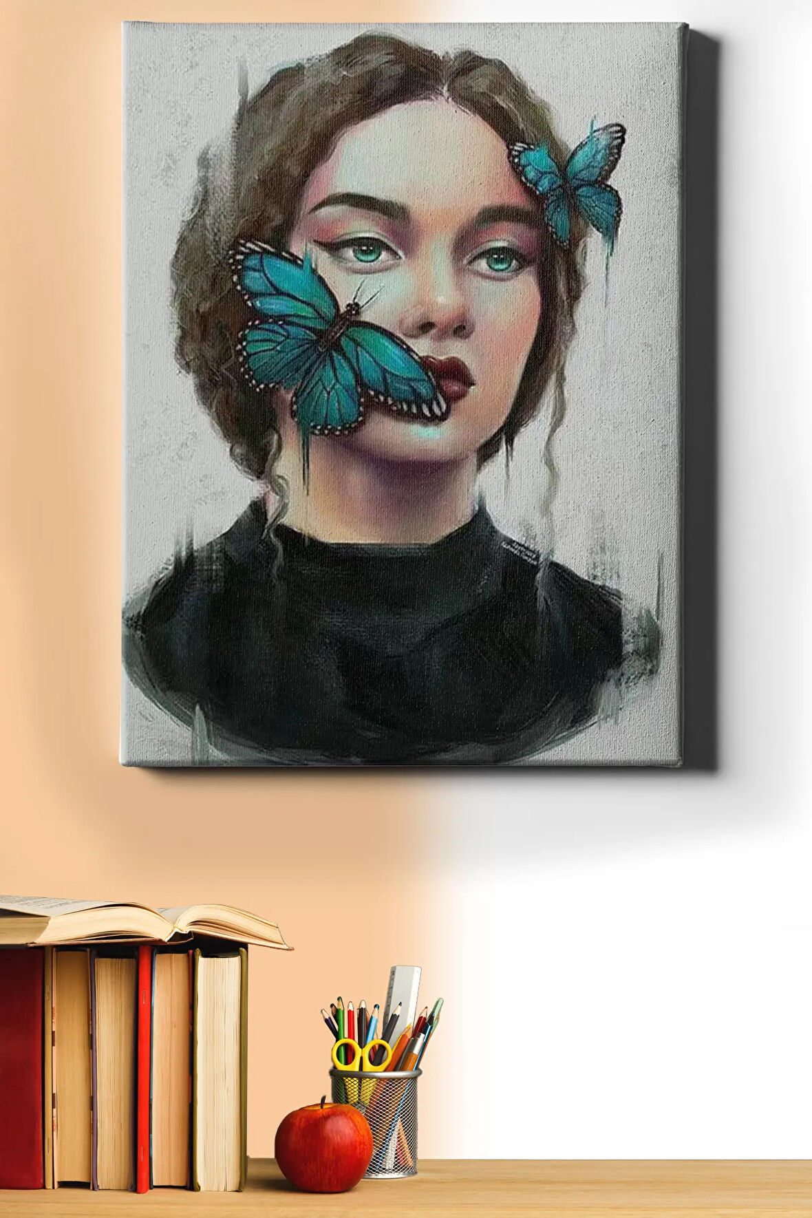 Sayılarla Boyama Seti Kasnaklı Kelebekvevkadın 60 X 75 Cm