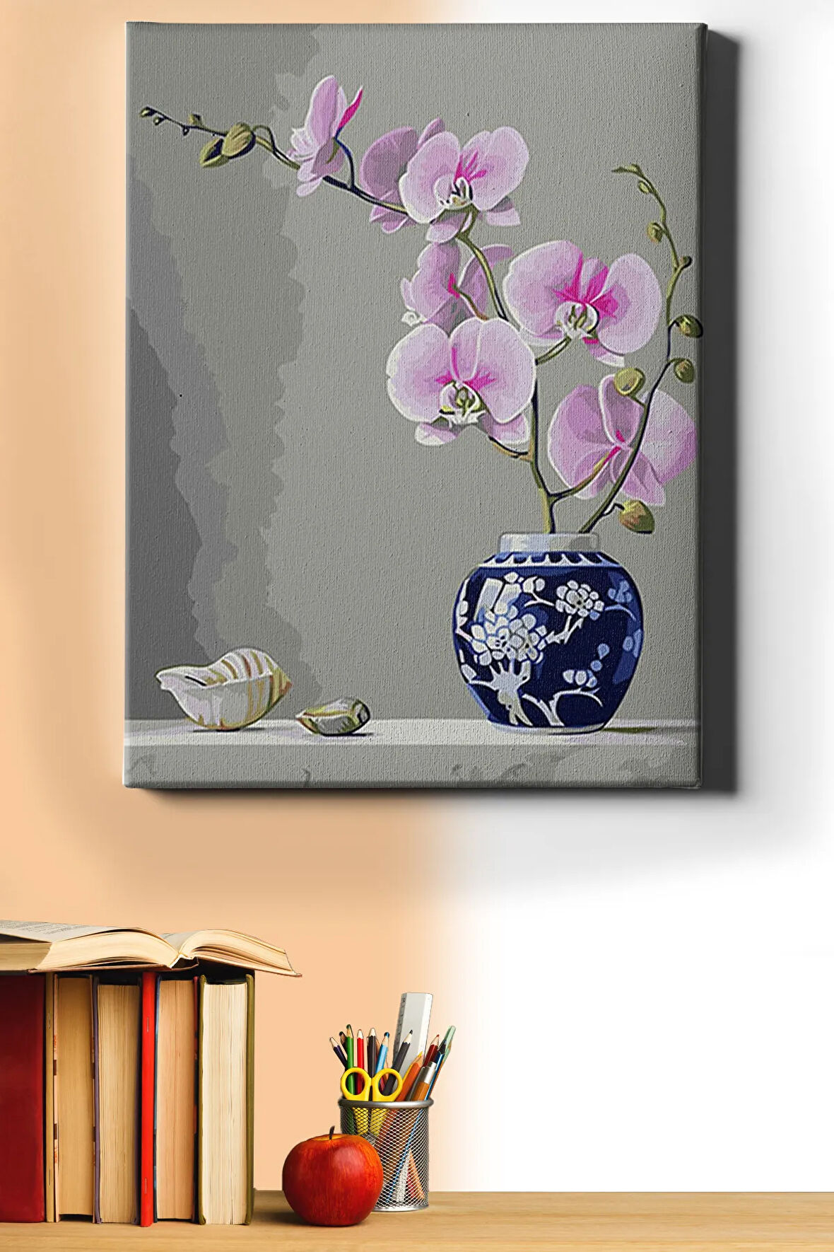Sayılarla Boyama Seti Kasnaklı Orkideler 40 X 50 Cm