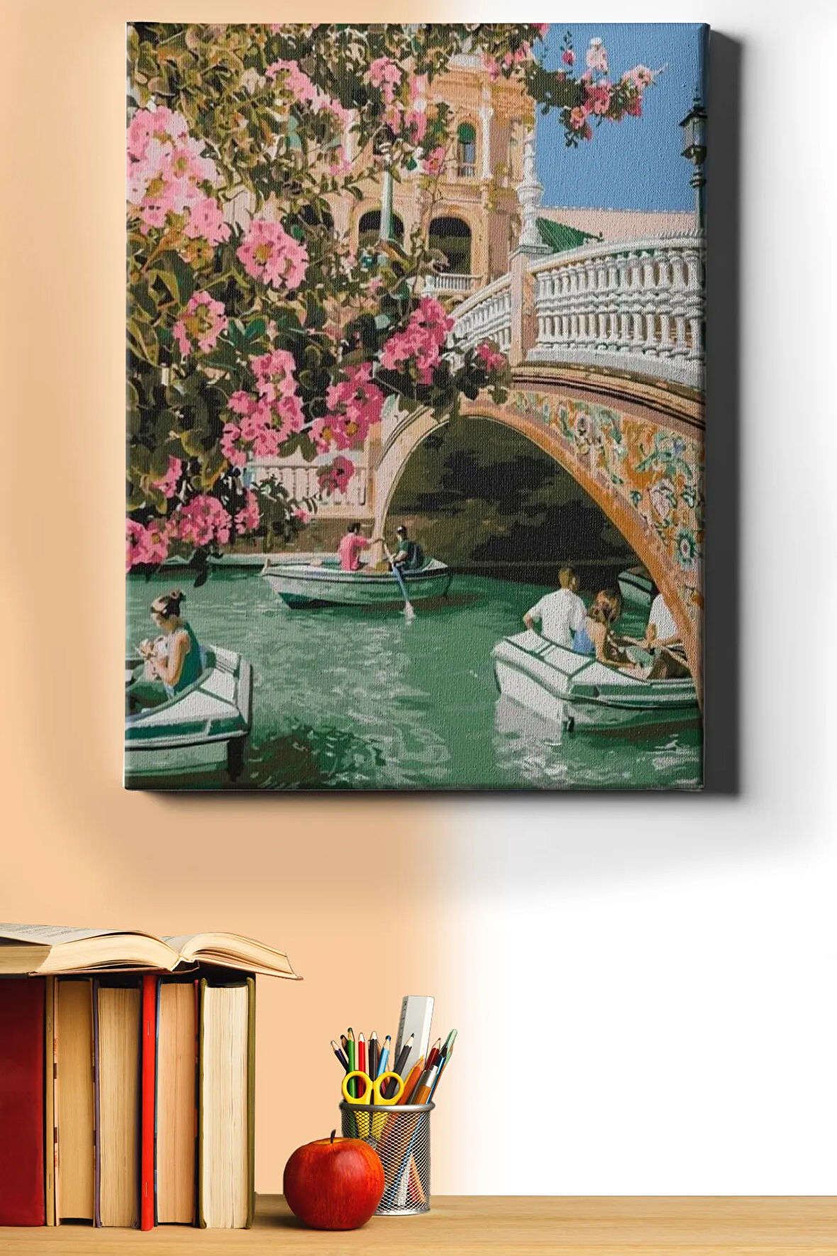 Sayılarla Boyama Seti Kasnaklı Kanaldaki Köprü 60 X 75 Cm